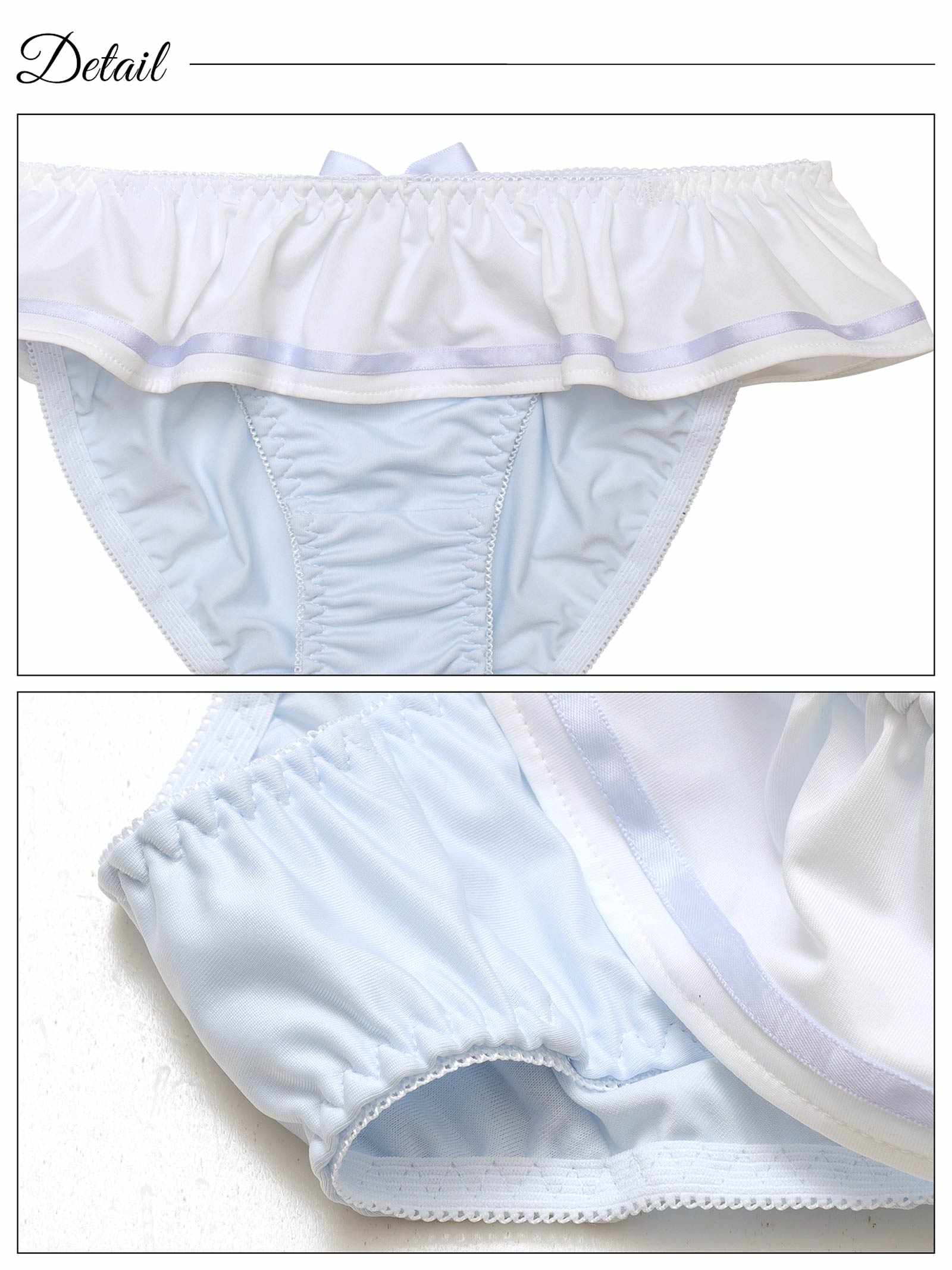 4/28新作!【ノンワイヤー】パステルセーラーカラーブラジャー&フルバックショーツ