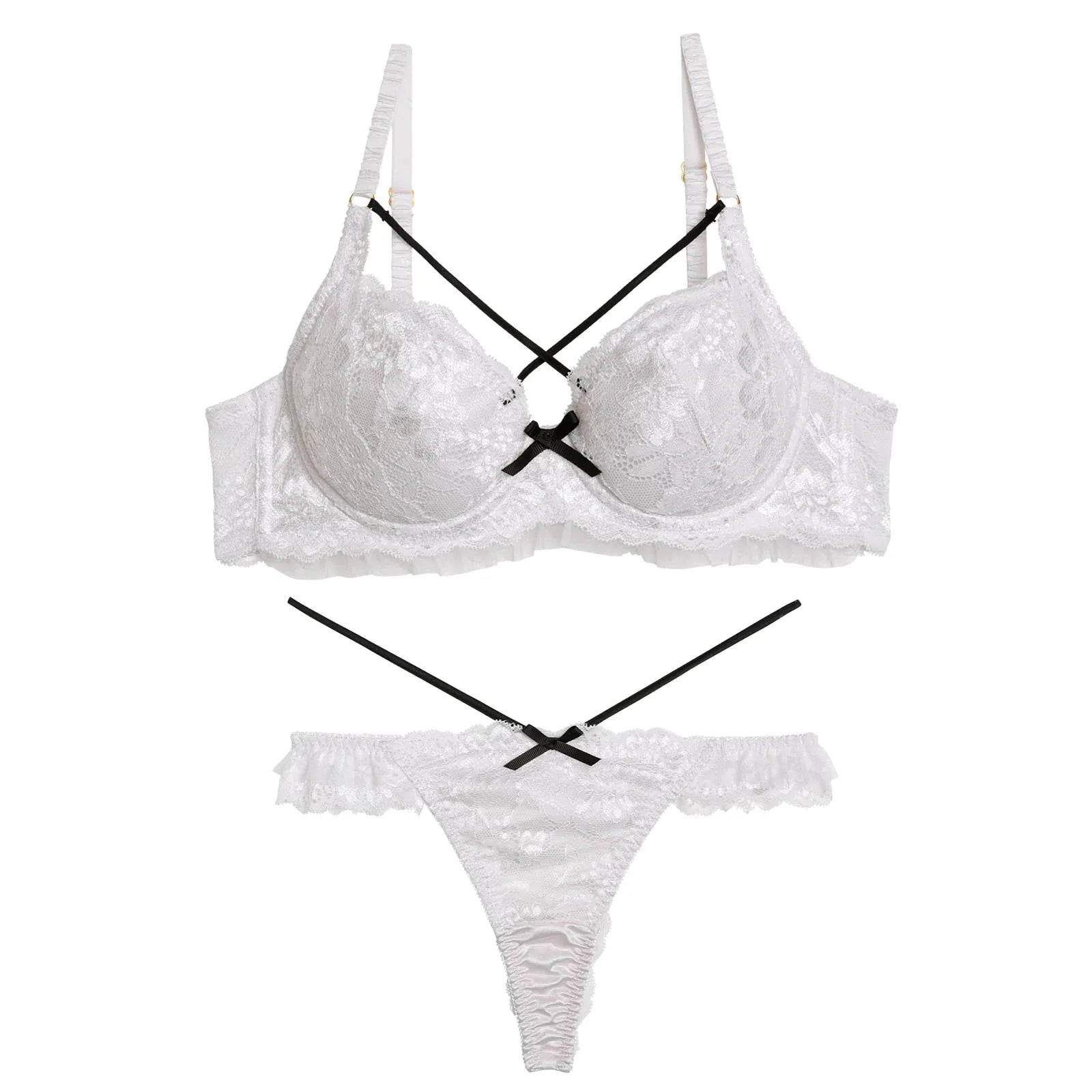 レーシィロマンスコードブラジャー&バック透けTバックショーツ - 【公式】247Lingerie