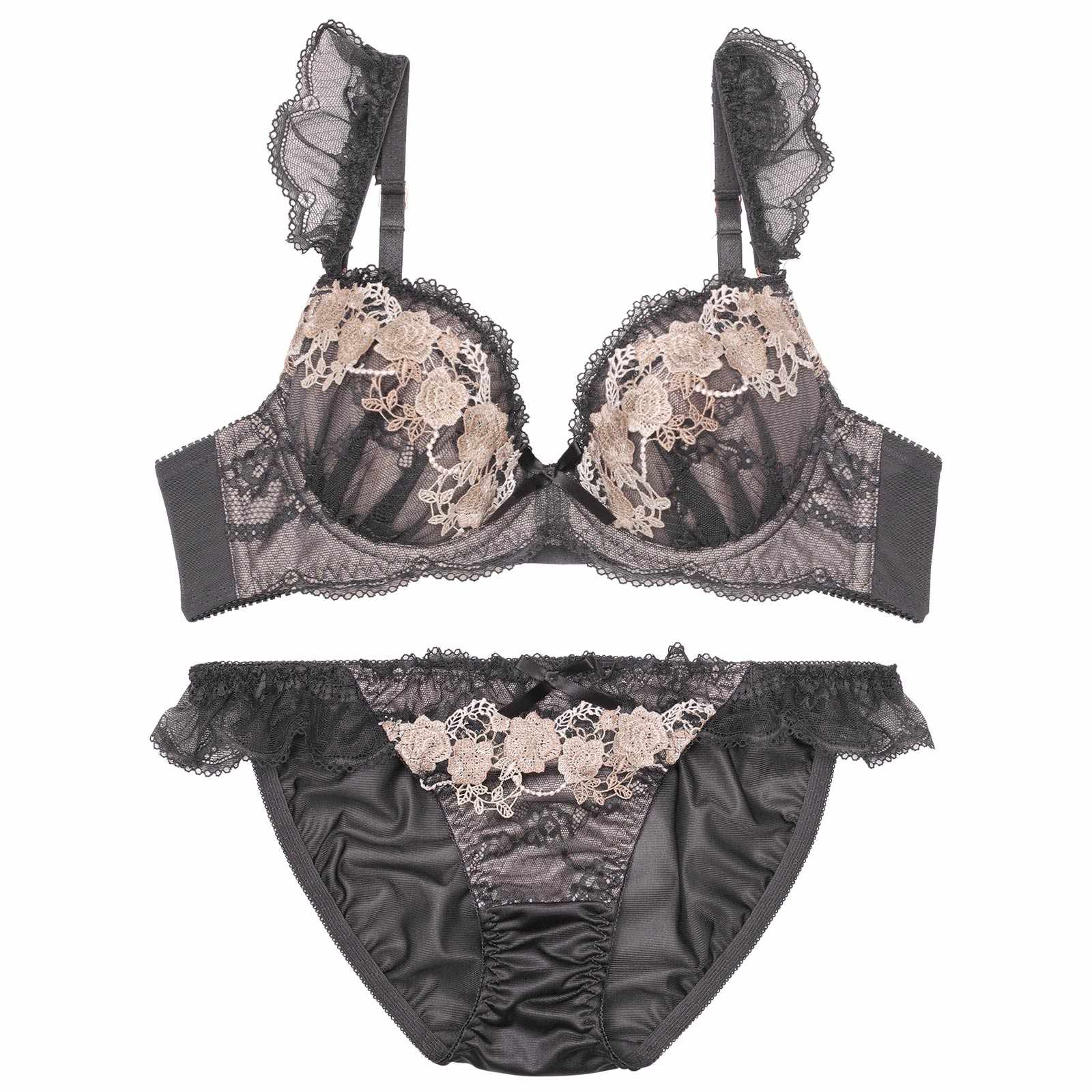 ドレッシーロイヤルローズブラジャー&フルバックショーツ