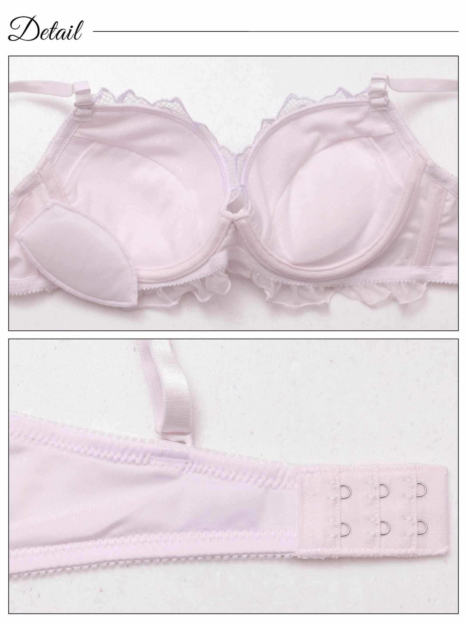 8/15新作!ファブリックローズチュールブラジャー&フルバックショーツ