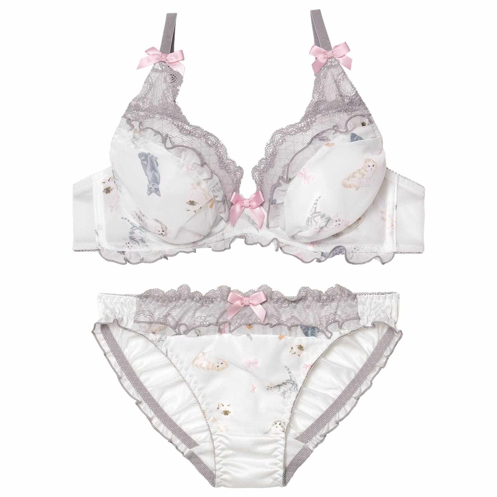 11/7新作!ファンシーフリルキャットブラジャー&フルバックショーツ