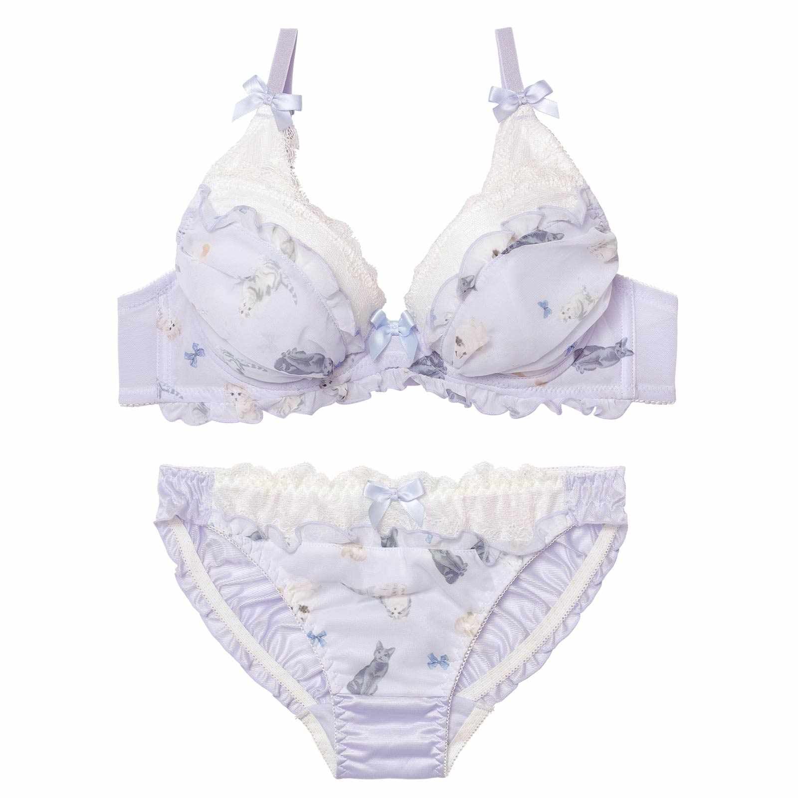 11/7新作!ファンシーフリルキャットブラジャー&フルバックショーツ