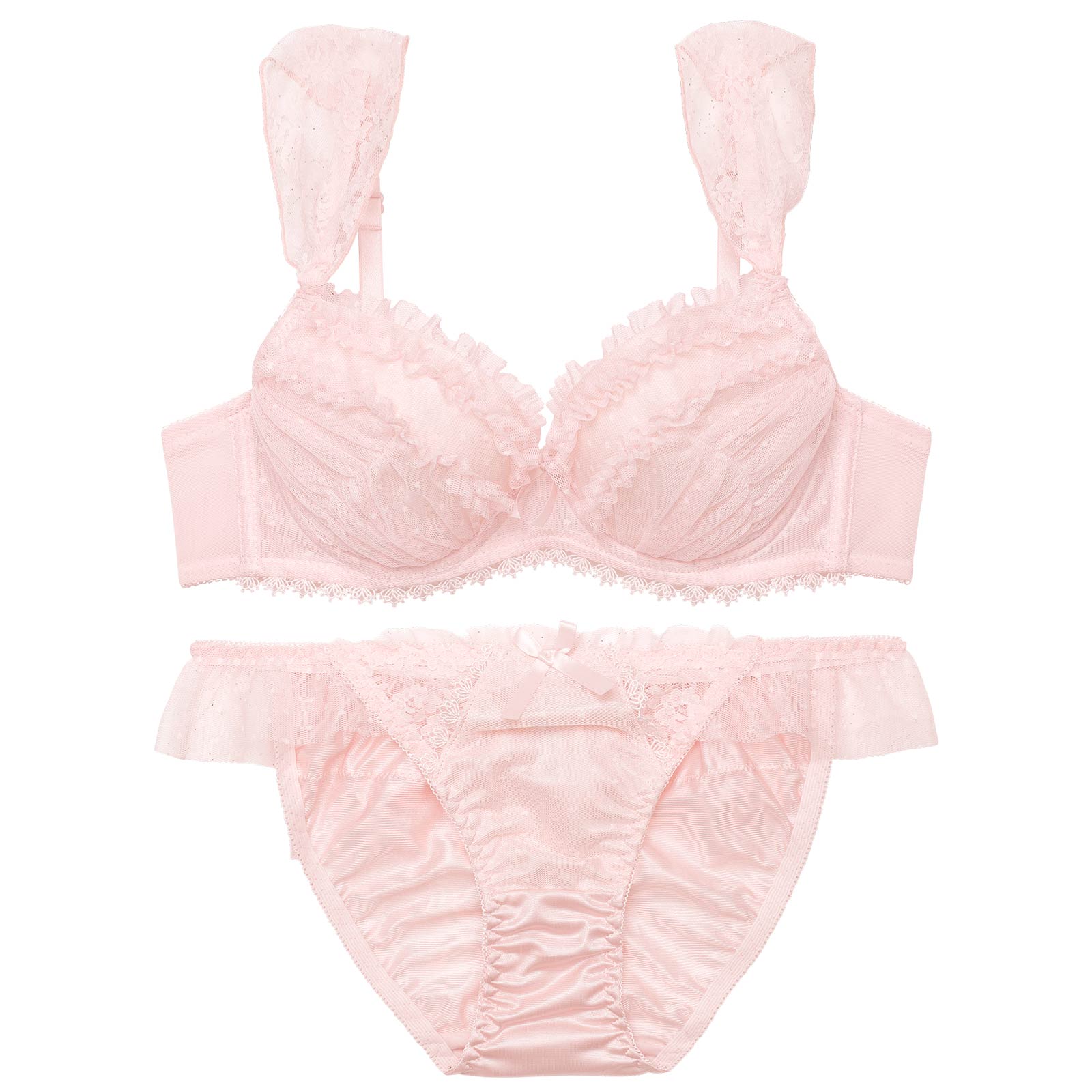 4/10新作!ロマンティックドットチュールブラジャーフルバックショーツ