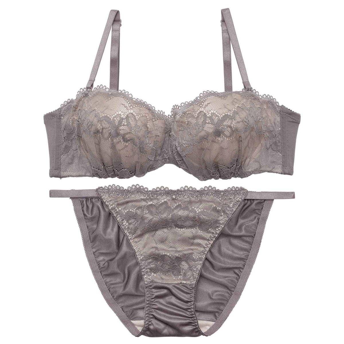 10/15再販!【EFサイズ】ヌーディノーブルレースブラジャー&フルバックショーツ