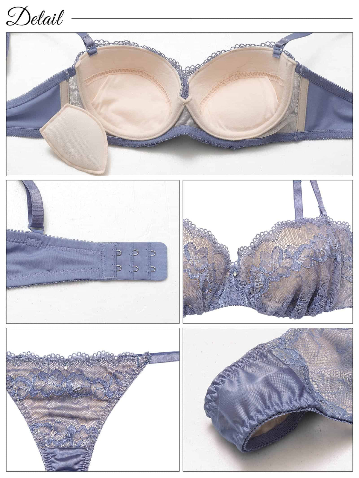 10/15再販!【EFサイズ】ヌーディノーブルレースブラジャー&Tバックショーツ