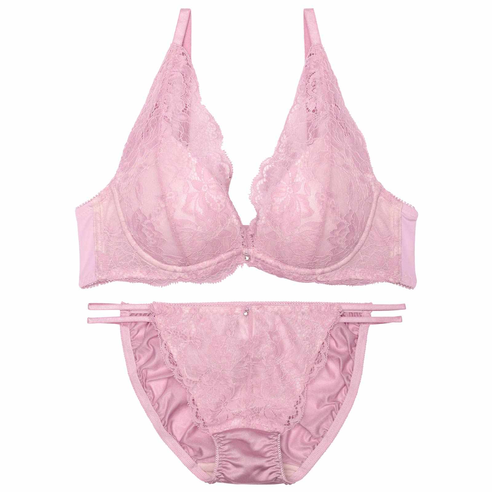 【かとゆり着用】【EFサイズ】ラフィネブロッサムレースブラジャー&フルバックショーツ