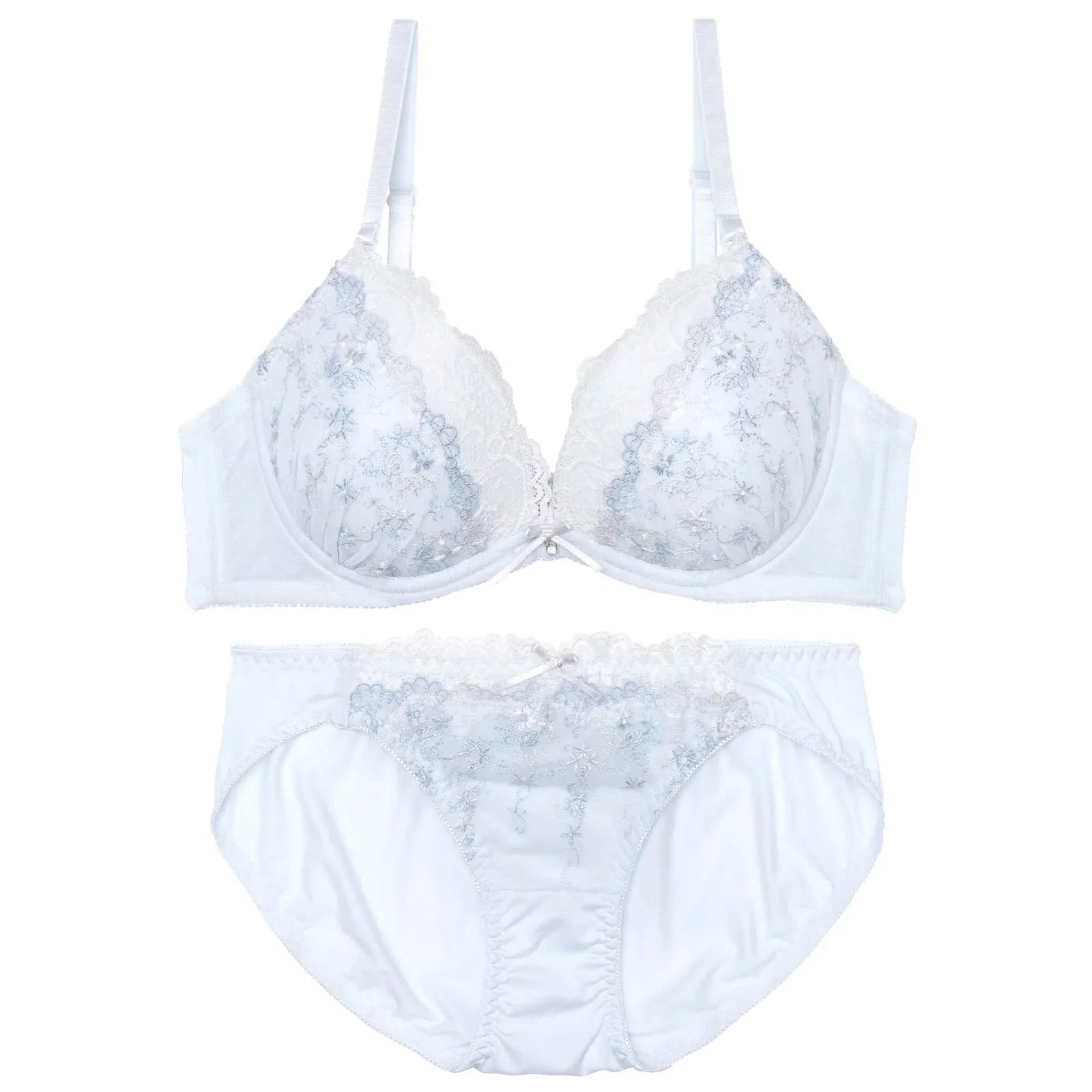 スウィートフルールエンブロイダリーブラジャー&フルバックショーツ