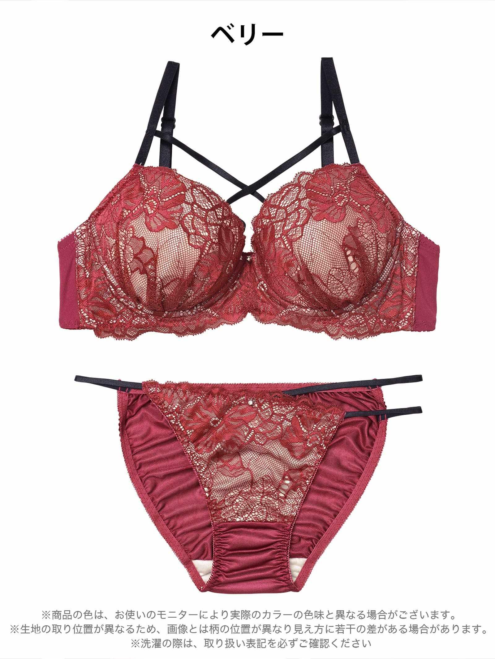2/16新作!【EFサイズ】クラッシーレースコードブラジャー&フルバックショーツ