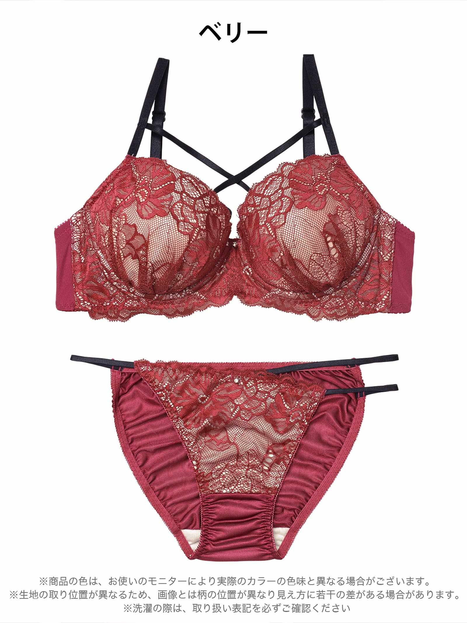 2/16新作!【EFサイズ】クラッシーレースコードブラジャー&フルバックショーツ