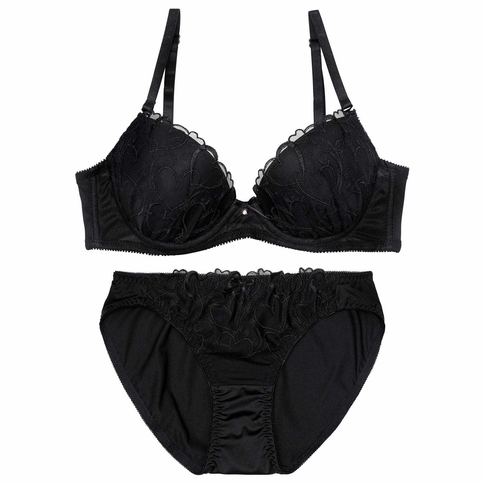 1/19新作!【EFサイズ】プリティーハートガーリーブラジャー&フルバックショーツ