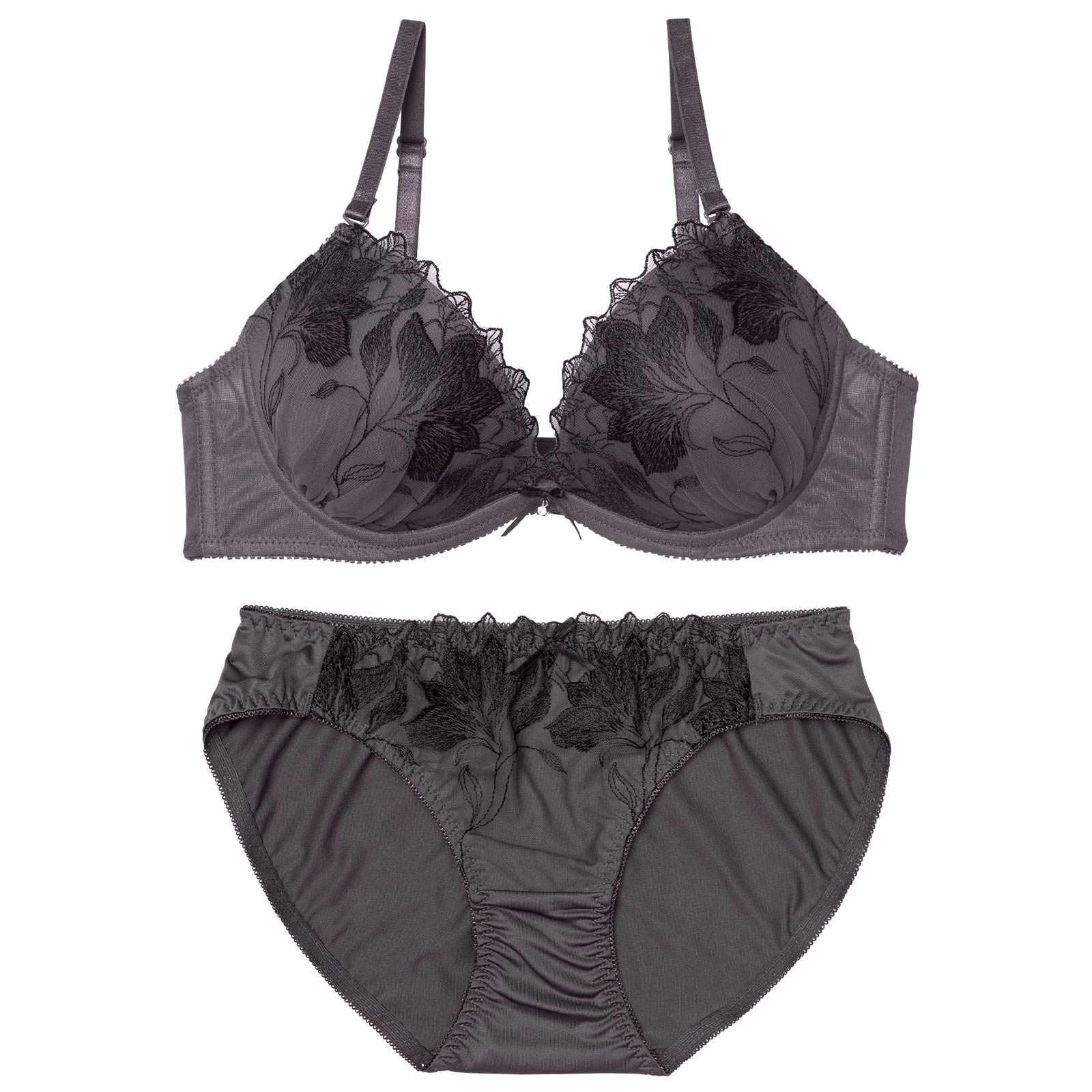 2/20新作!【EFサイズ】グレースフローラルブラジャー&フルバックショーツ