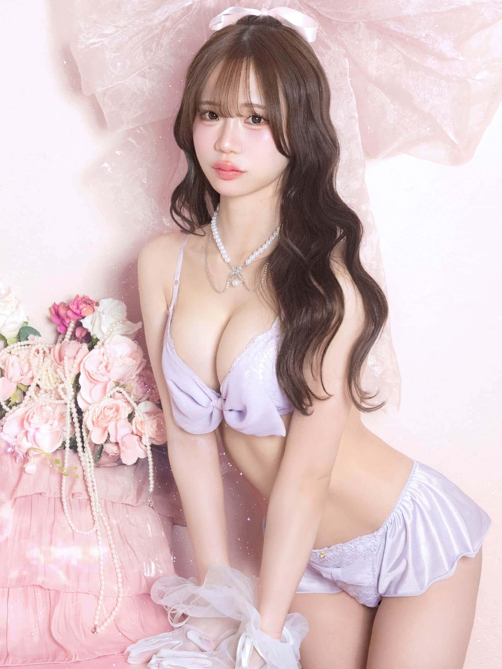 2/25新作!ミルキーリボンフリルブラジャー&フルバックショーツ