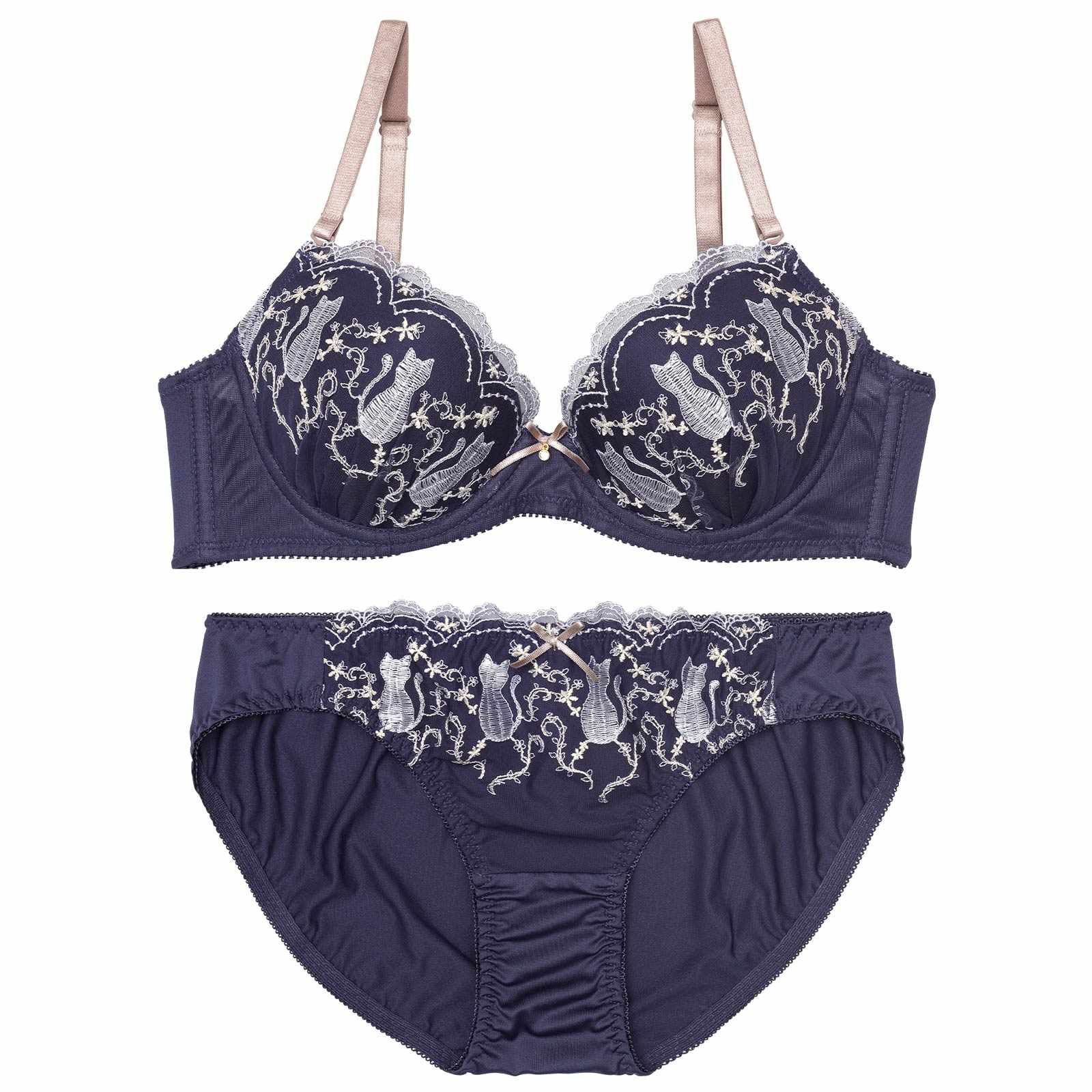 フェアリーキャットスカラップブラジャー&フルバックショーツ