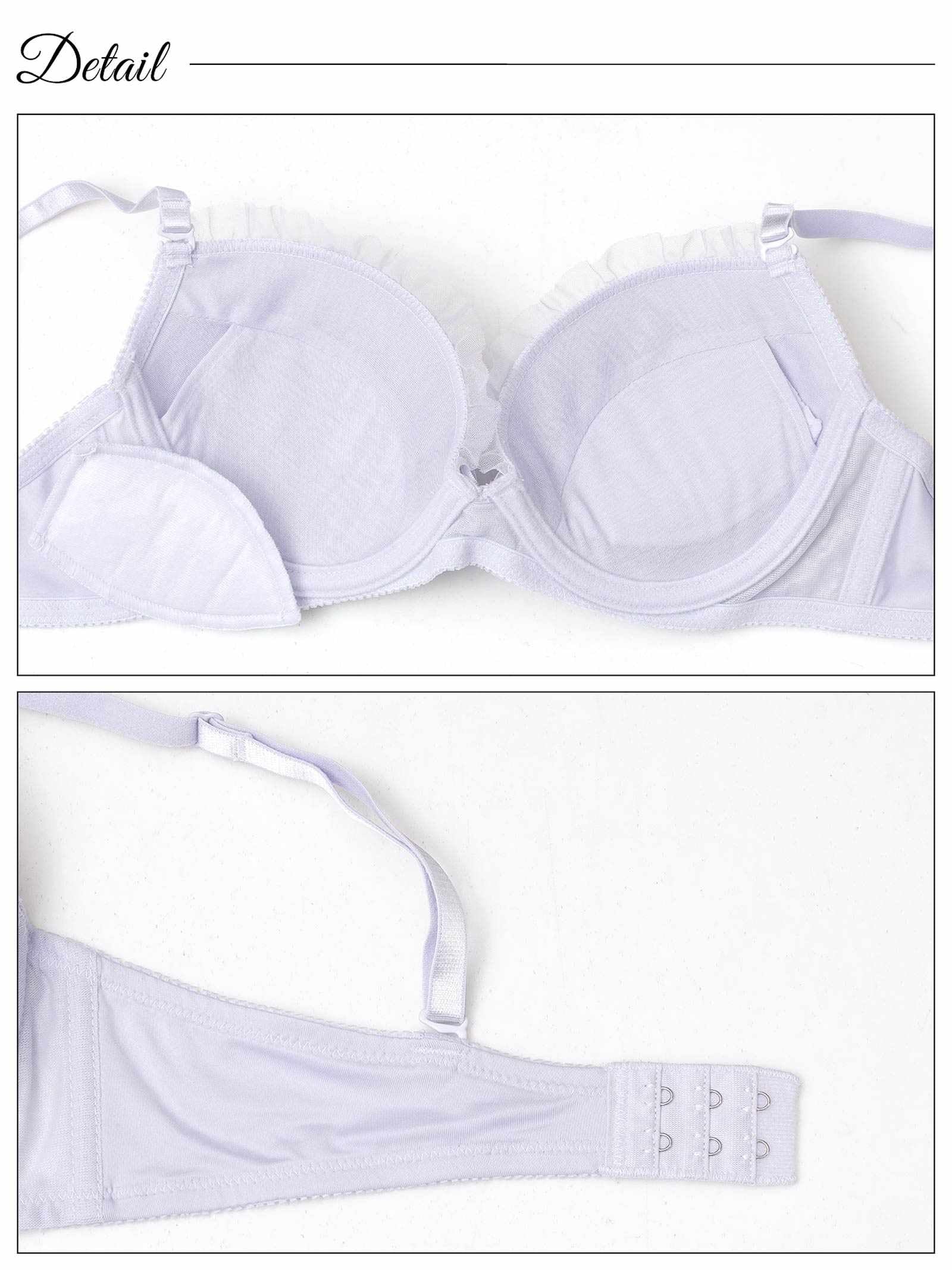 10/1新作!【EFサイズ】ブルーミングシアーフリルブラジャー&フルバックショーツ