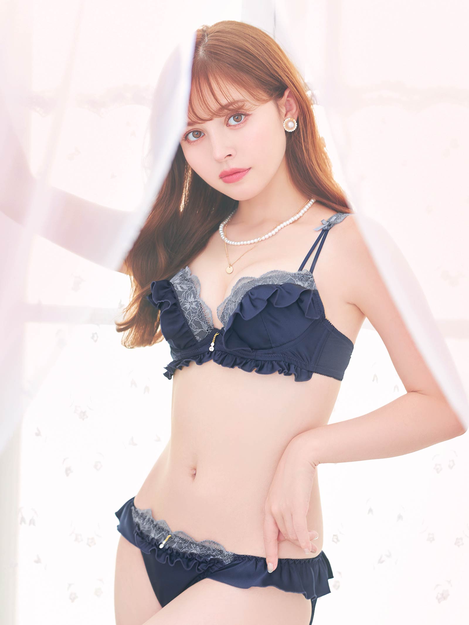 プリティドーリーフリルブラジャー&フルバックショーツ