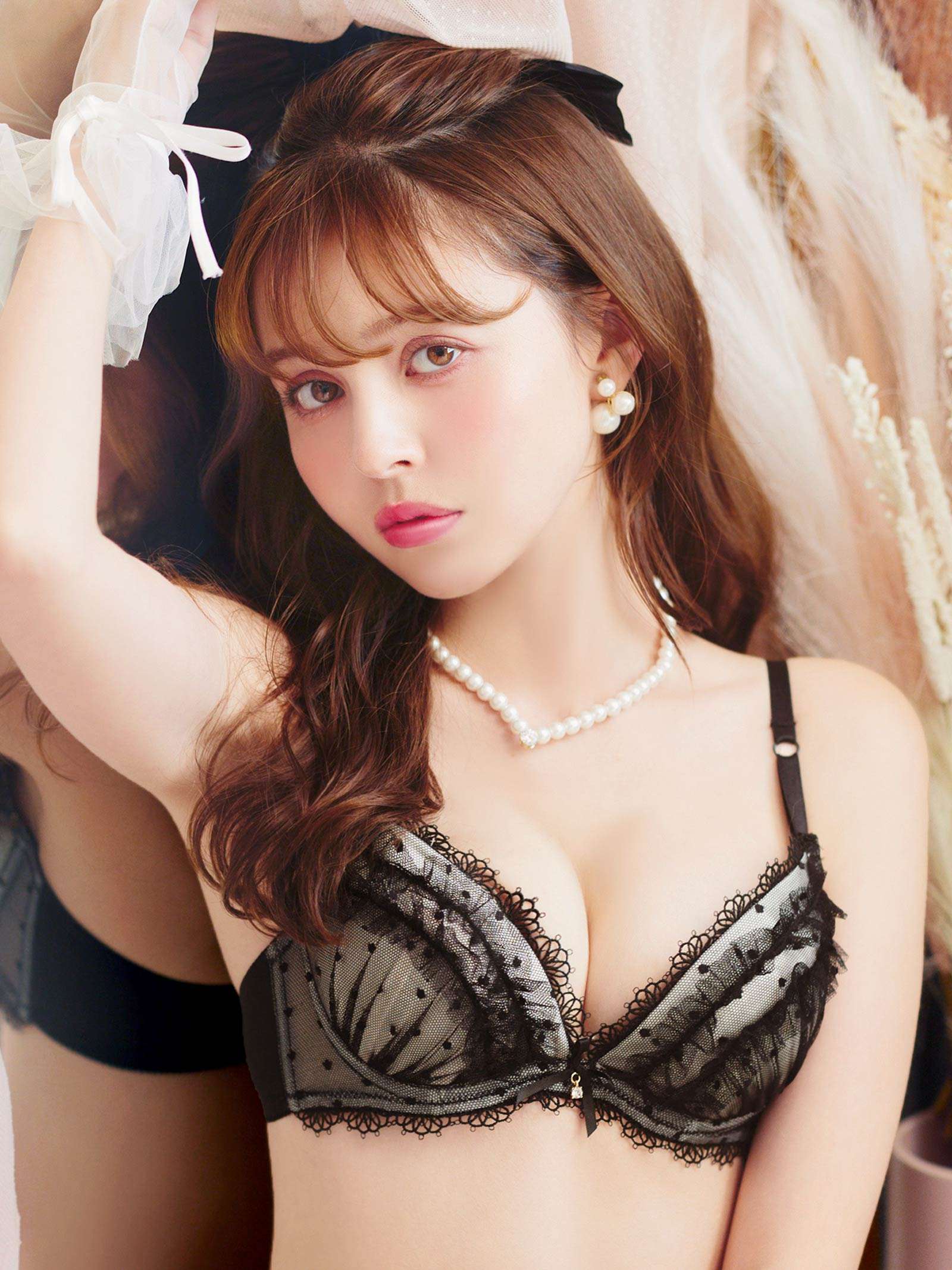 ラブリードットチュールブラジャー&フルバックショーツ - 【公式】247Lingerie