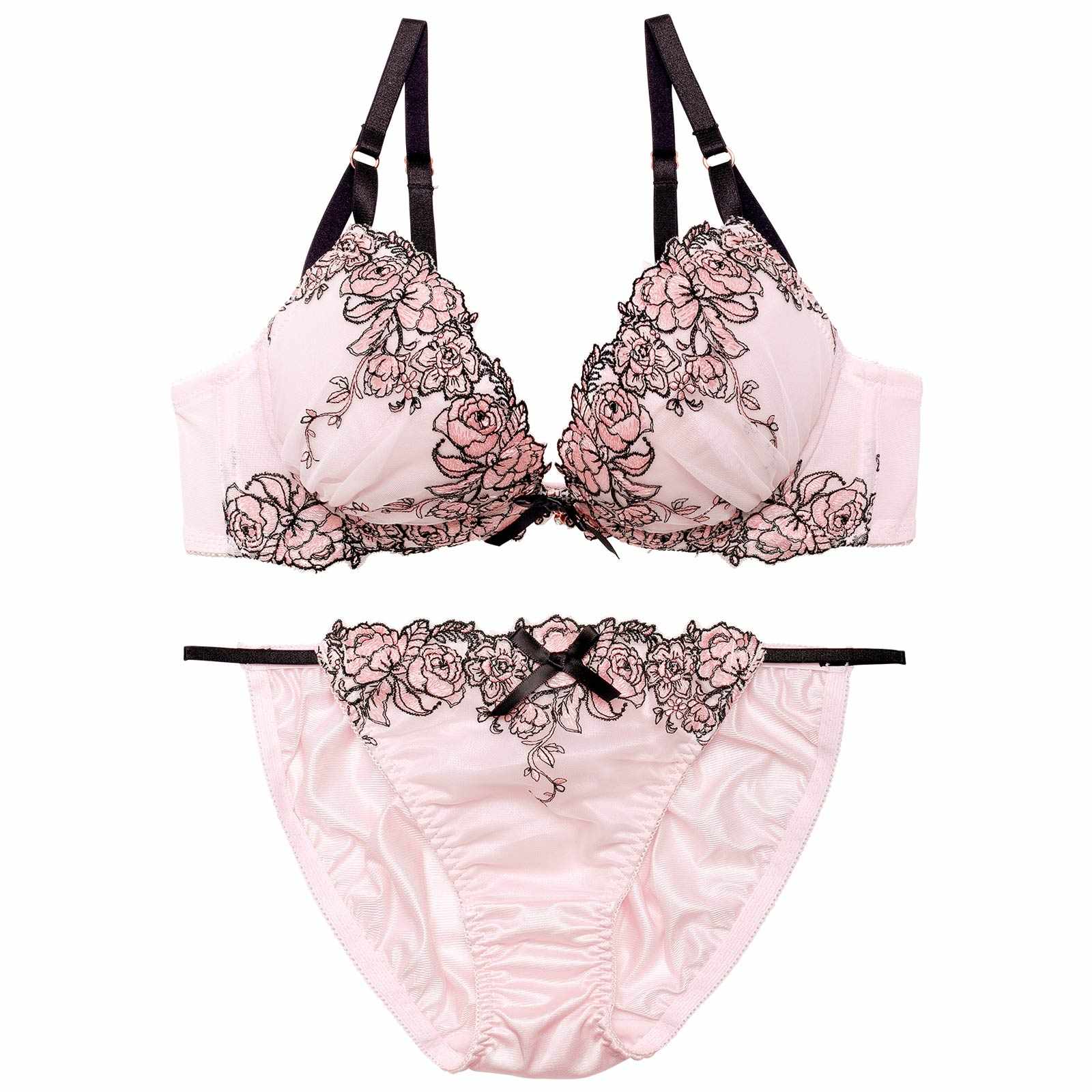 ピオニーフラワーチュールブラジャー&フルバックショーツ