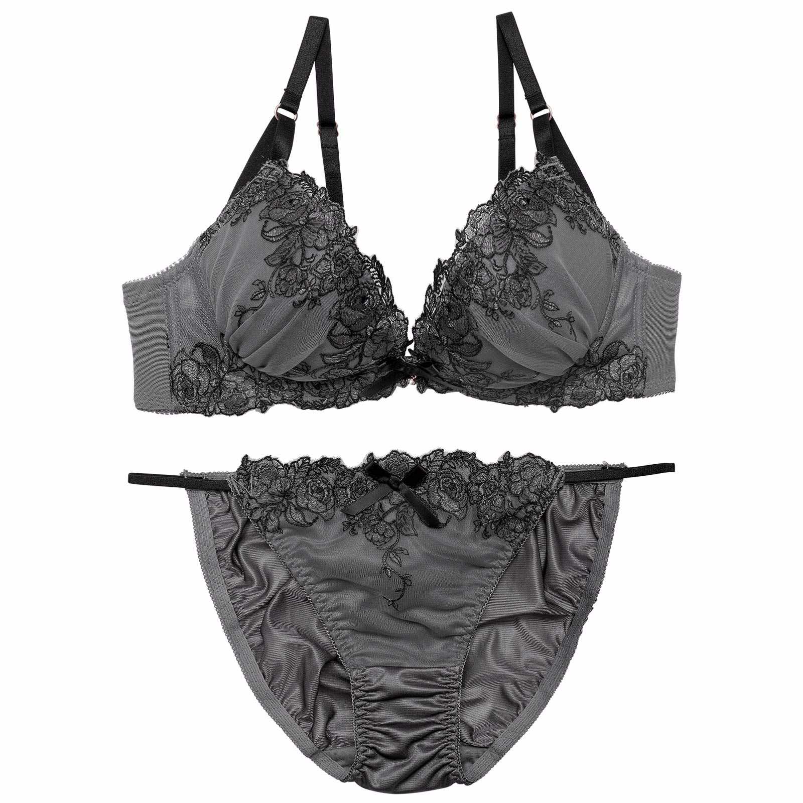 ピオニーフラワーチュールブラジャー&フルバックショーツ