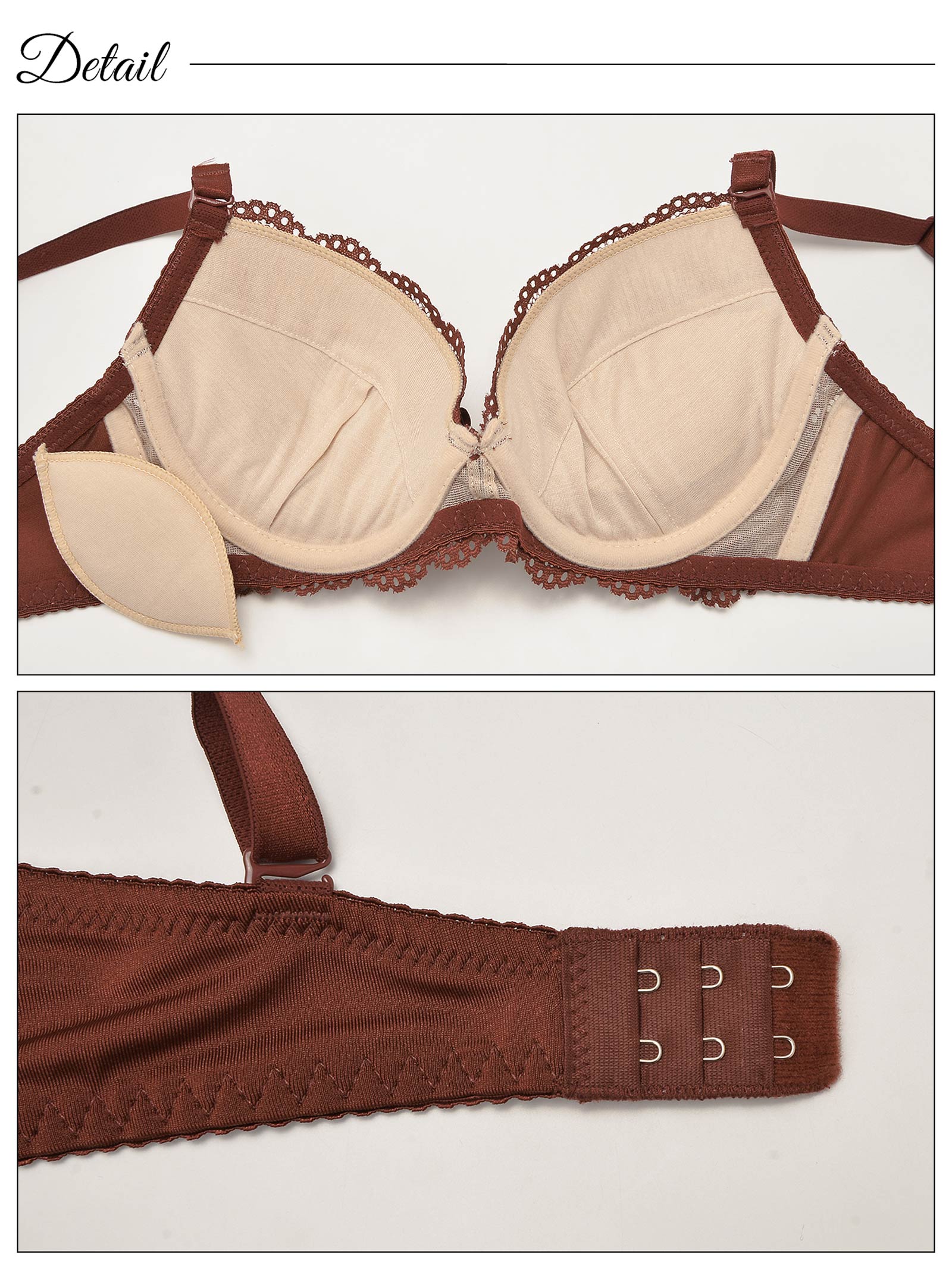 ヌーディーエレガントレースブラジャー&フルバックショーツ - 【公式】247Lingerie