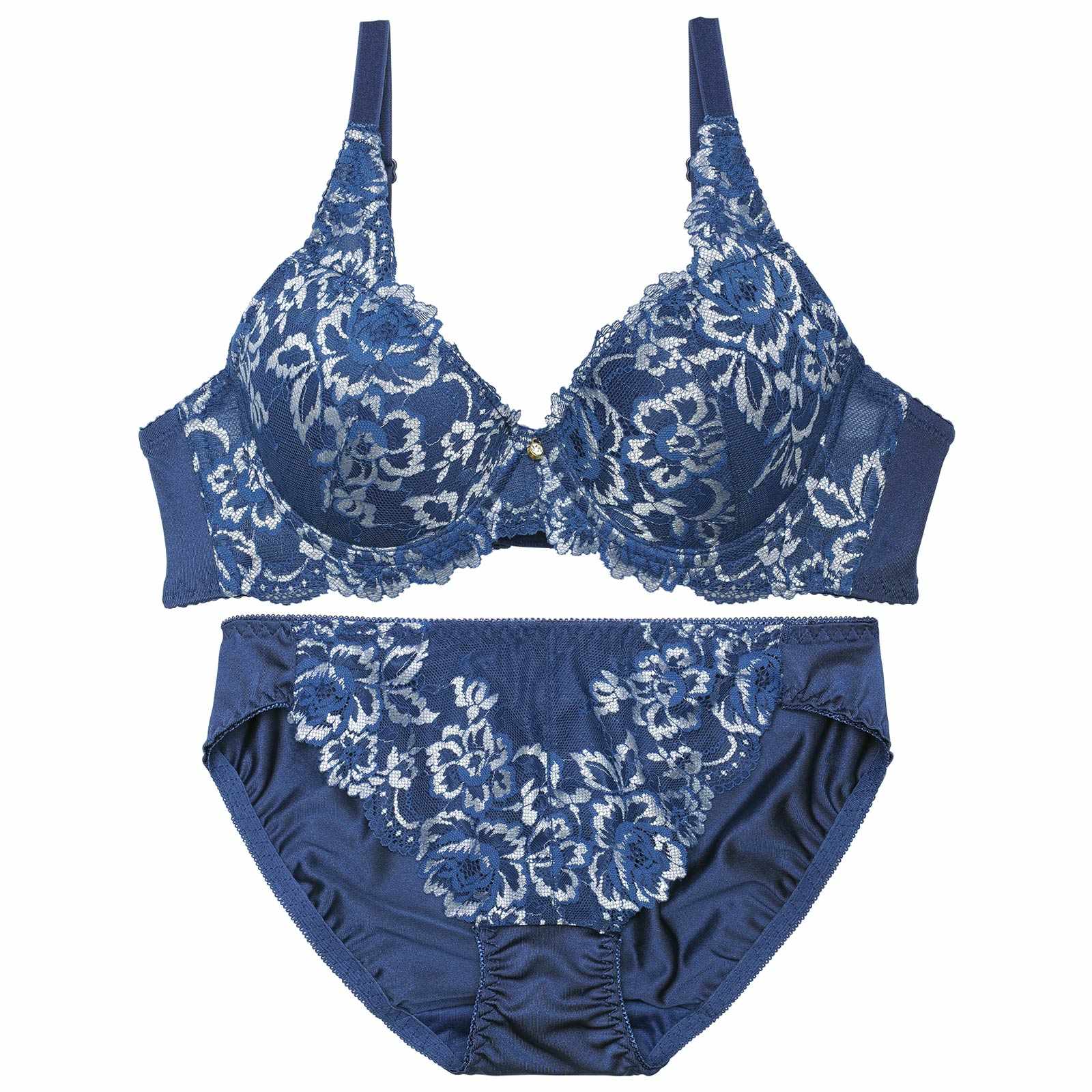 ブリリアントラッセルレーシィブラジャー&フルバックショーツ