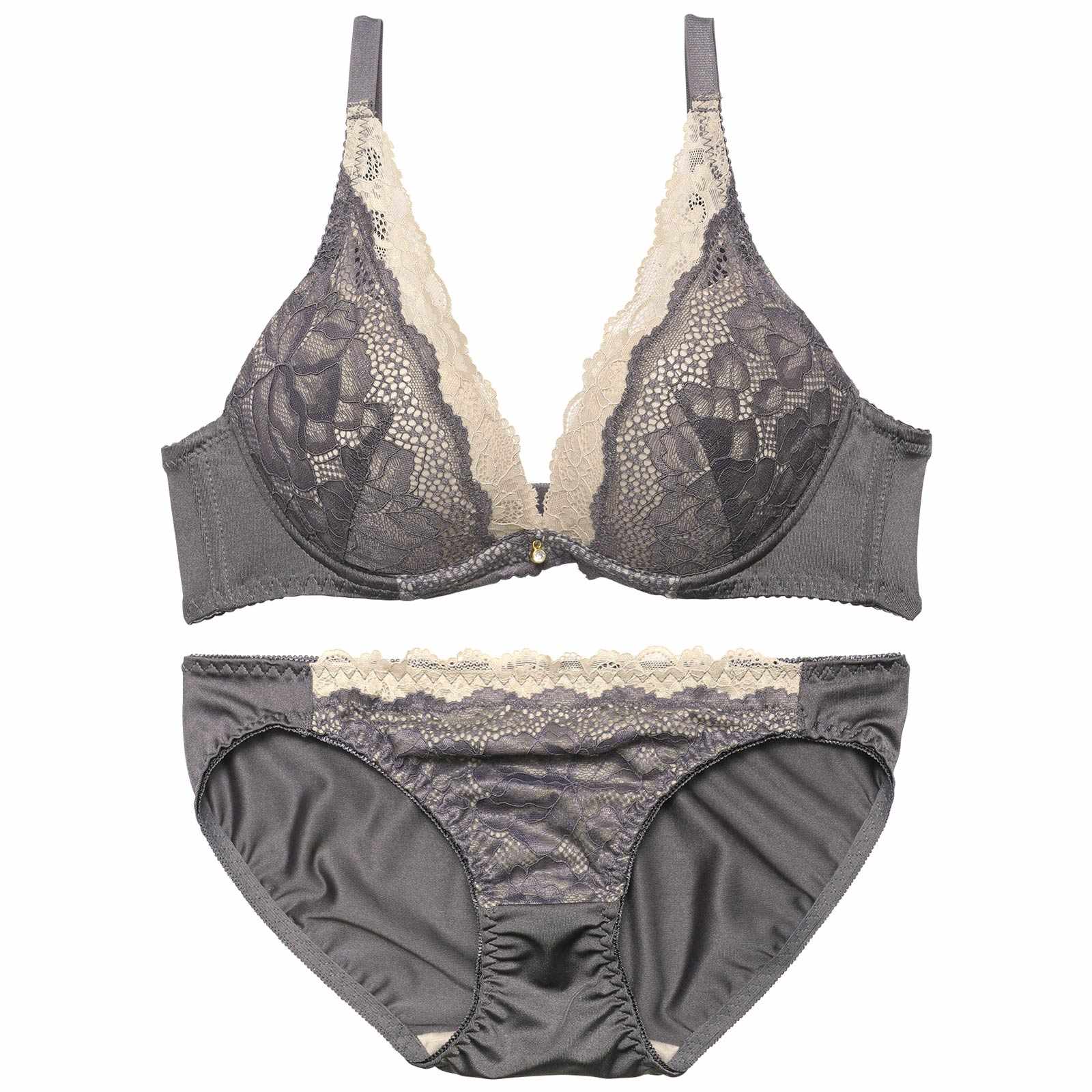 バイカラークラッシーペタルブラジャー&フルバックショーツ