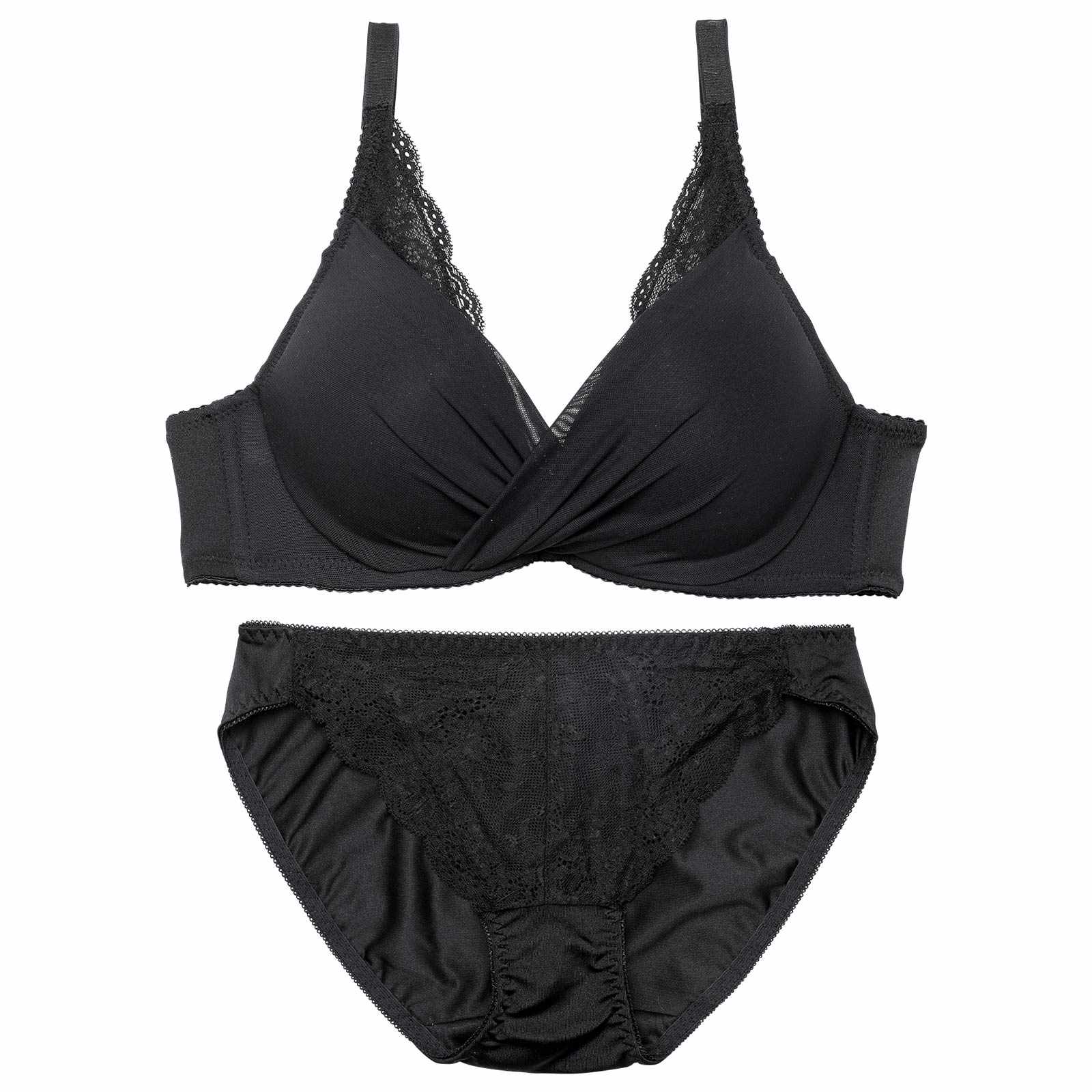 レーシィカシュクールシフォンブラジャー&フルバックショーツ