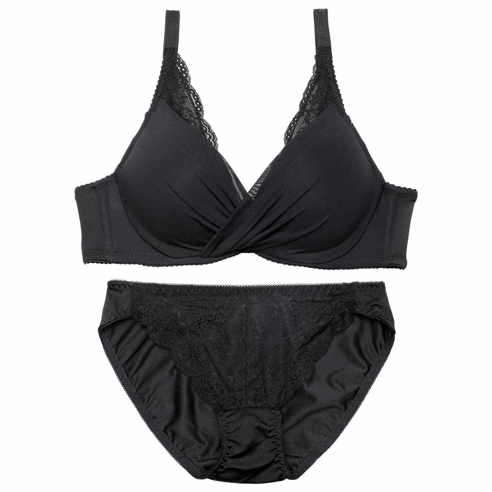 レーシィカシュクールシフォンブラジャー&フルバックショーツ - 【公式】247Lingerie