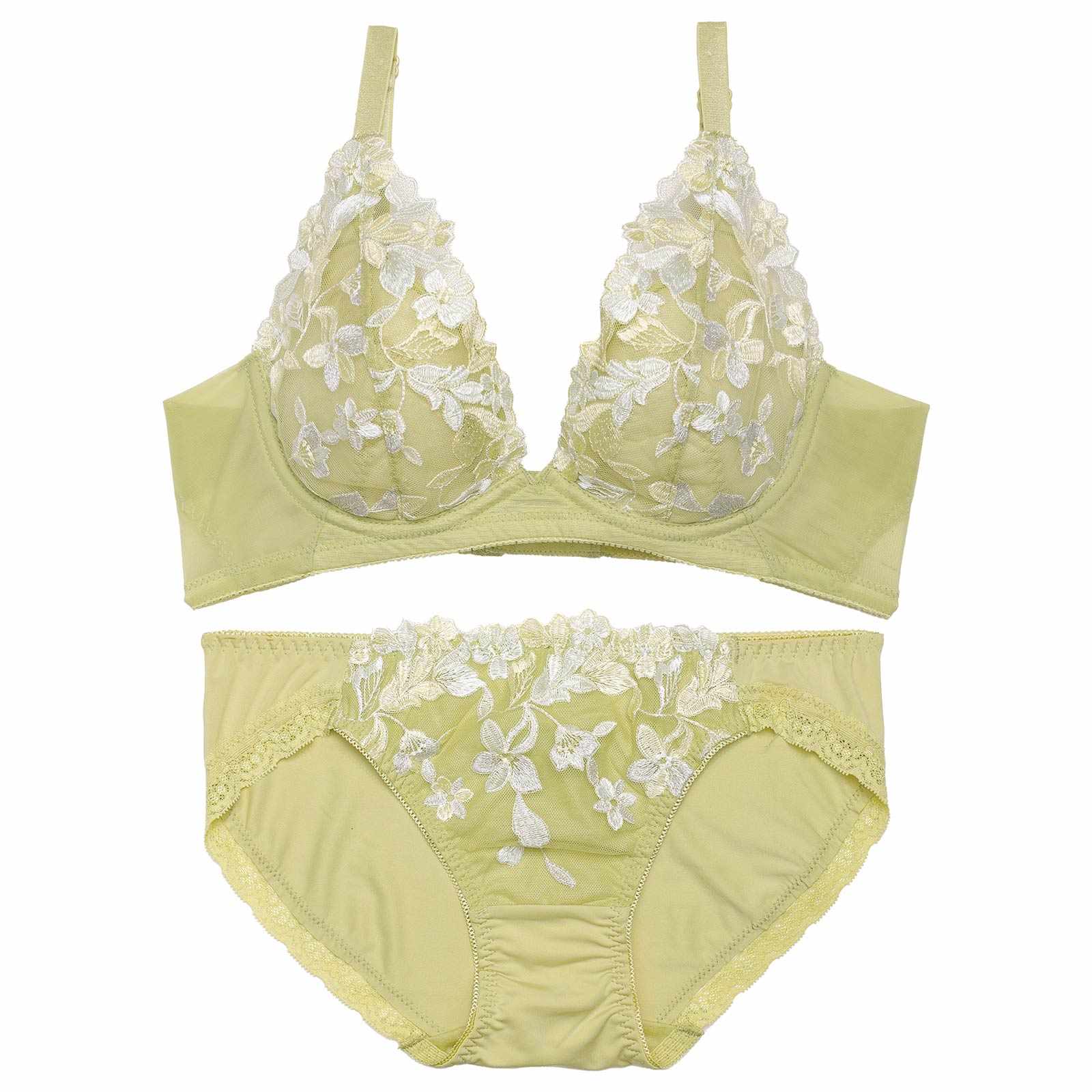 エレガントジャスミン育乳脇高ブラジャー&フルバックショーツ