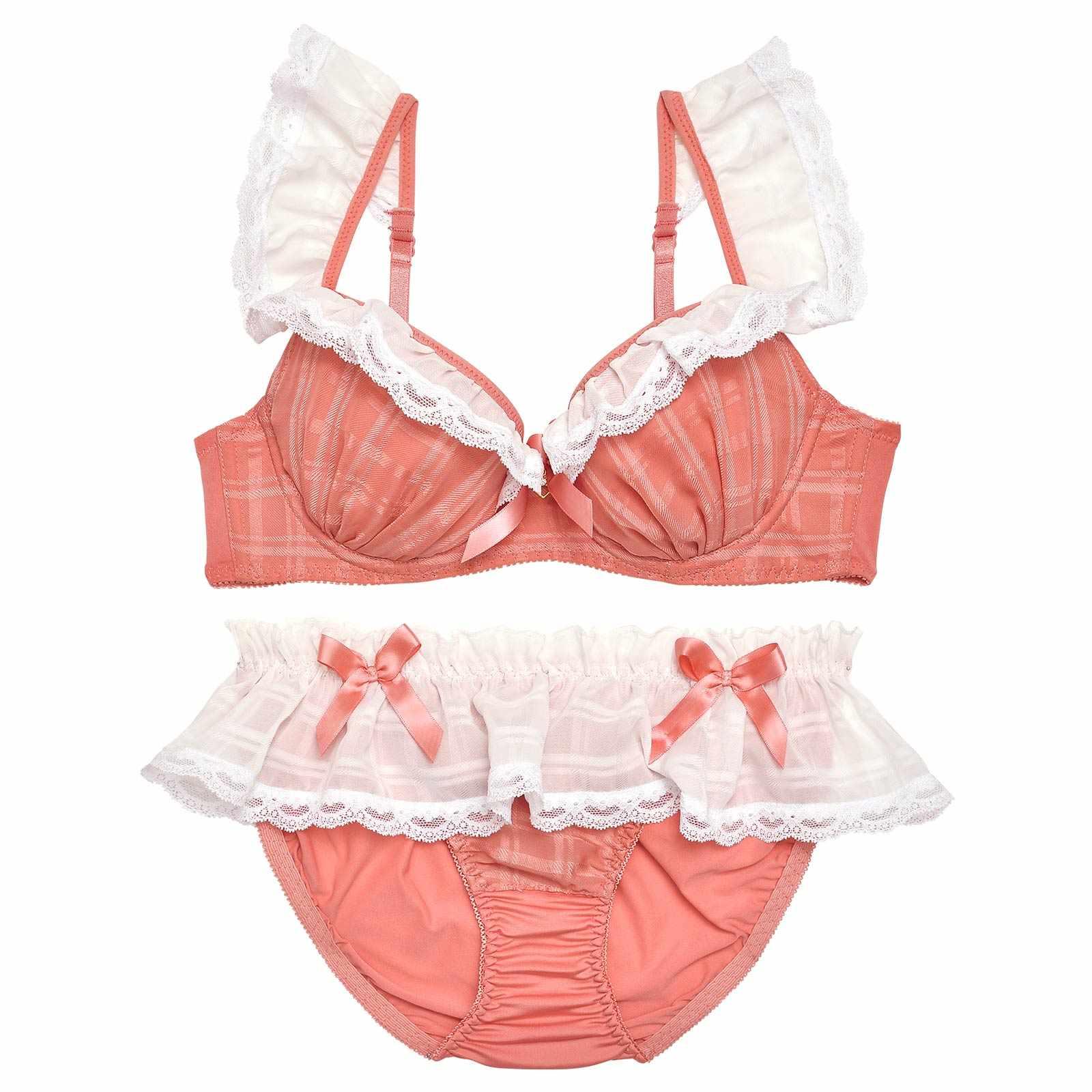 ラブリーフリルメイドブラジャー&フルバックショーツ - 【公式】247Lingerie