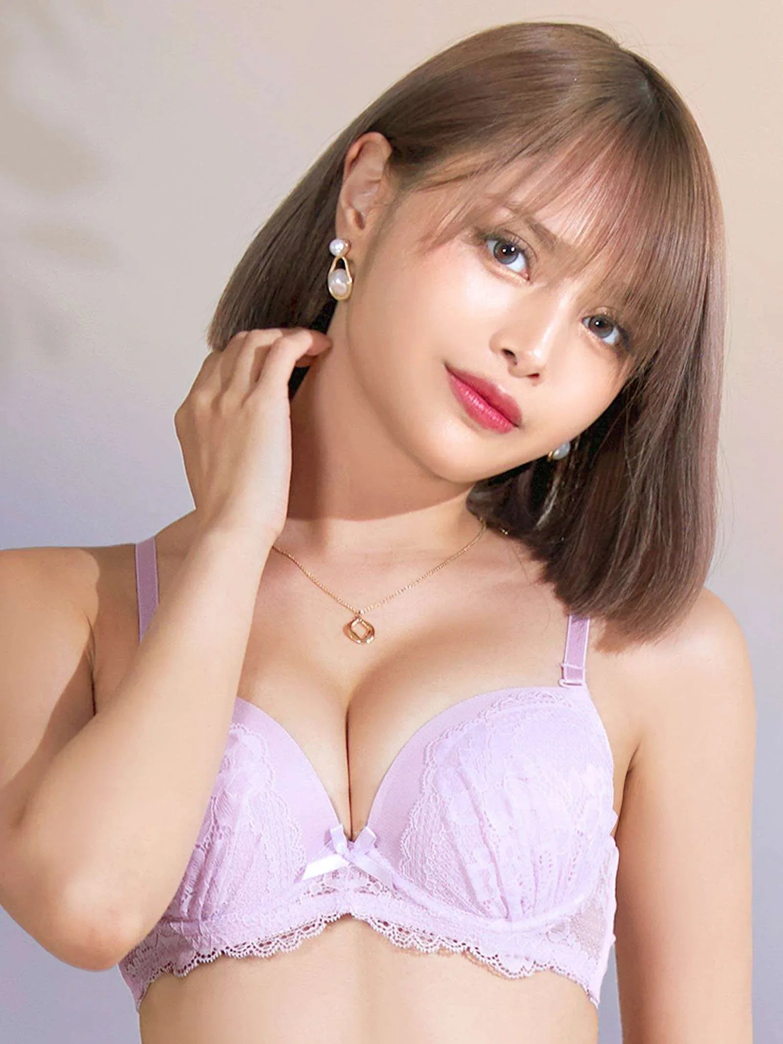 ナチュラルガーリーレースブラジャー&フルバックショーツ - 【公式】247Lingerie