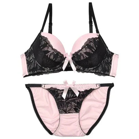 ワンカラーレーシィサテンブラジャー&フルバックショーツ - 【公式】247Lingerie