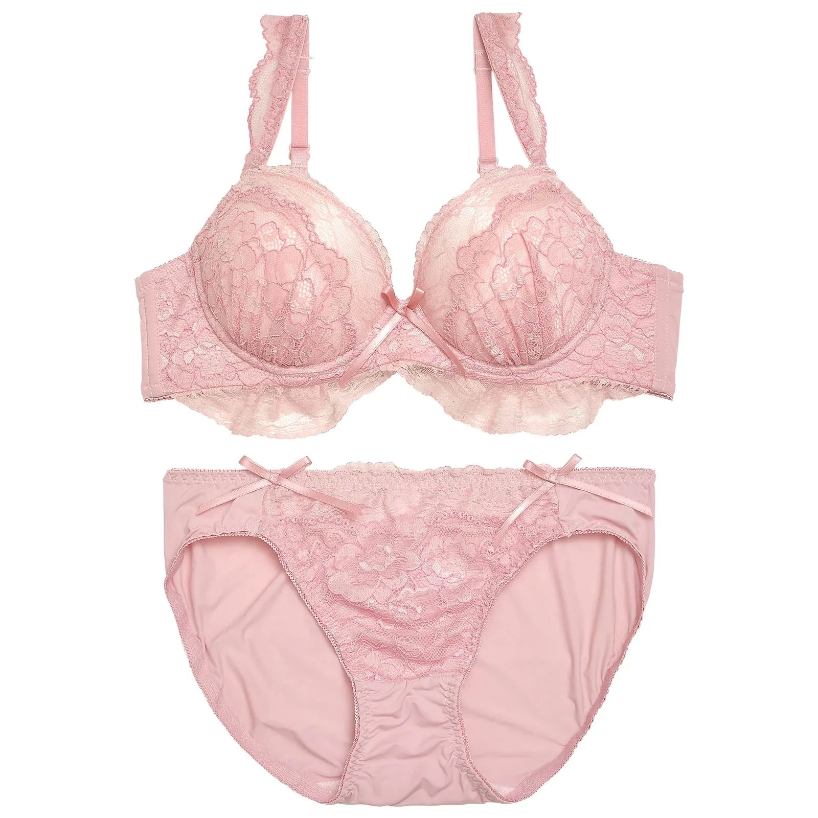 シャルムレーシィフリルブラジャー&フルバックショーツ - 【公式】247Lingerie