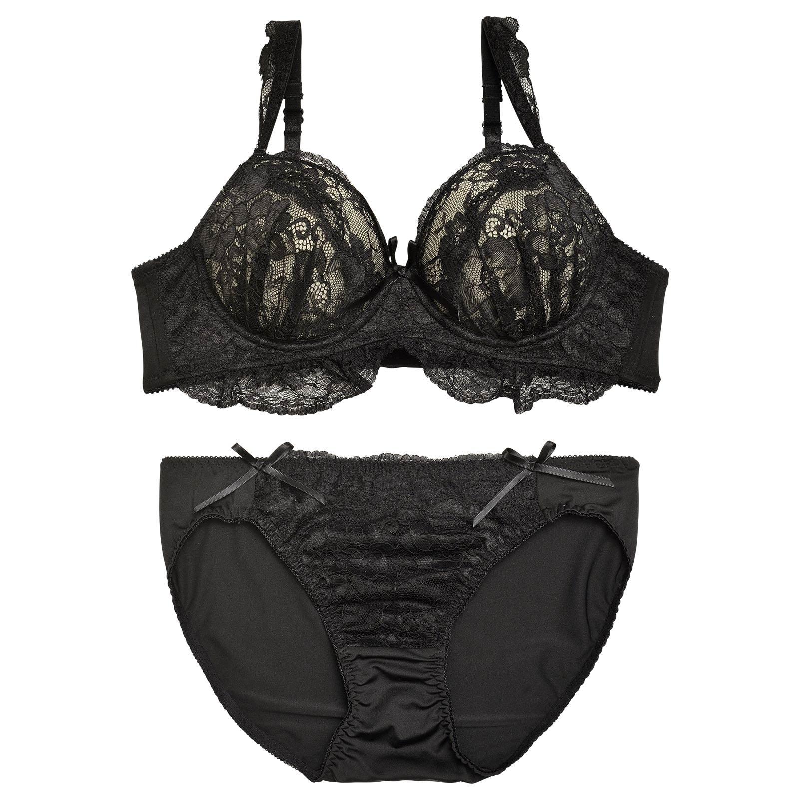 シャルムレーシィフリルブラジャー&フルバックショーツ - 【公式】247Lingerie