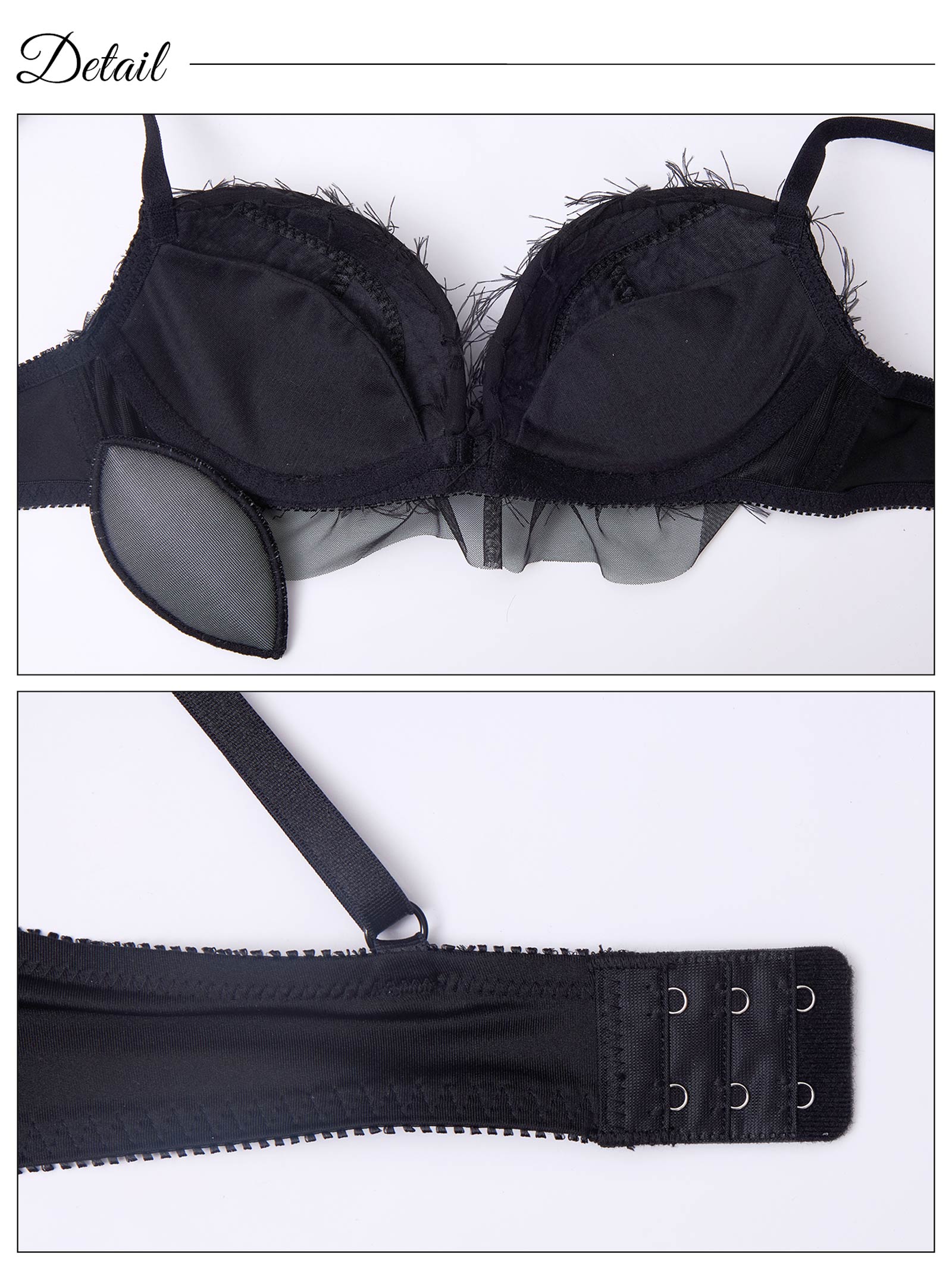 12/20新作!エアリーリボンフリルブラジャー&フルバックショーツ