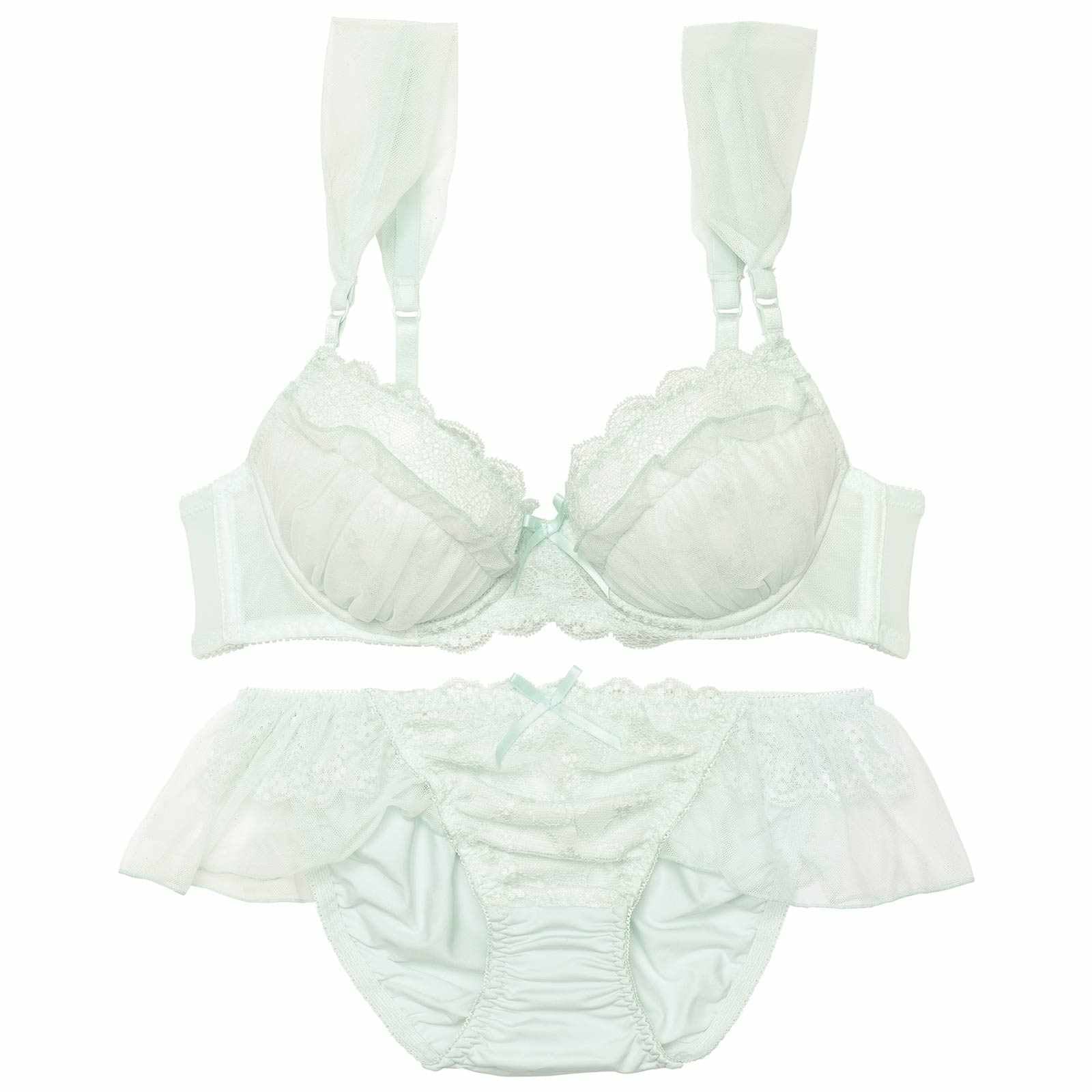 ドルチェフリルレースブラジャー&フルバックショーツ