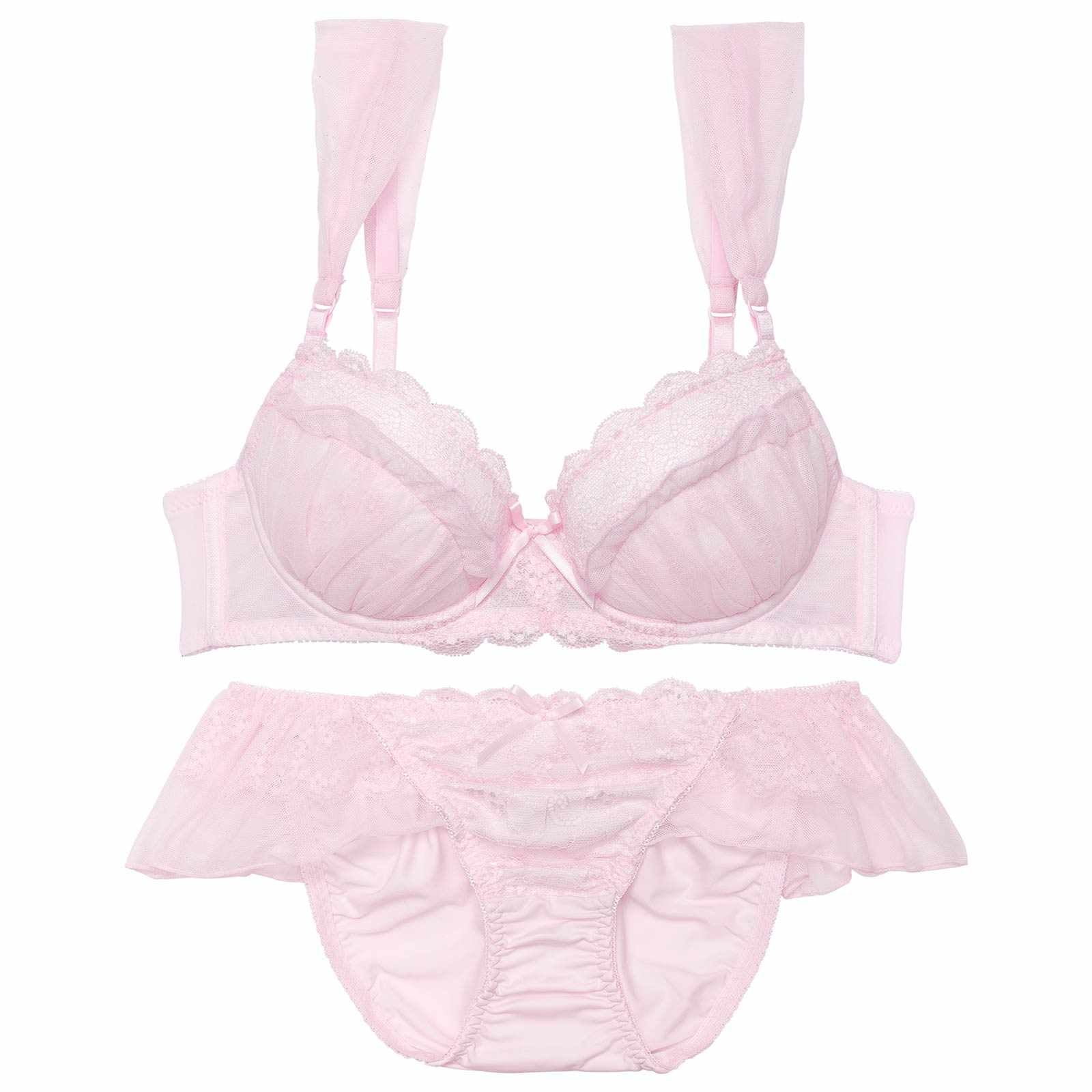 ドルチェフリルレースブラジャー&フルバックショーツ