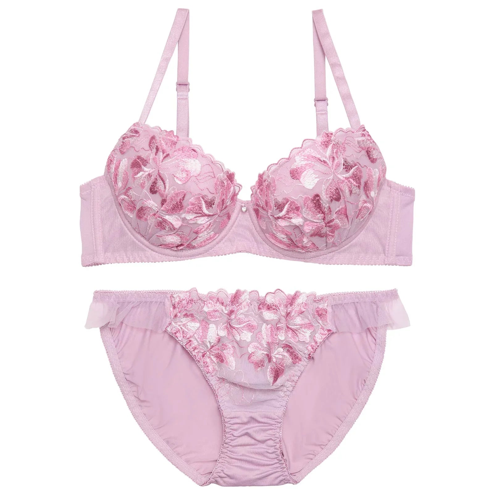 エデンフラワーエンブロイダリーブラジャー&フルバックショーツ - 【公式】247Lingerie