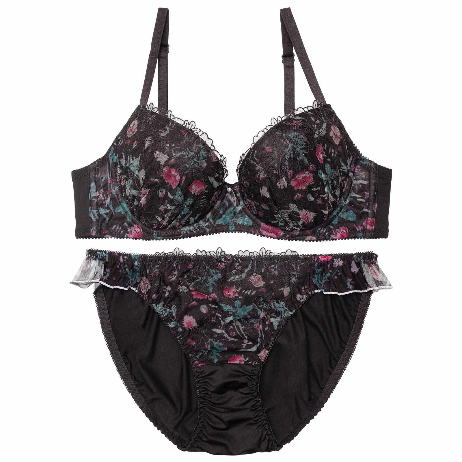 クラッシーフラワーガーデンブラジャー&フルバックショーツ