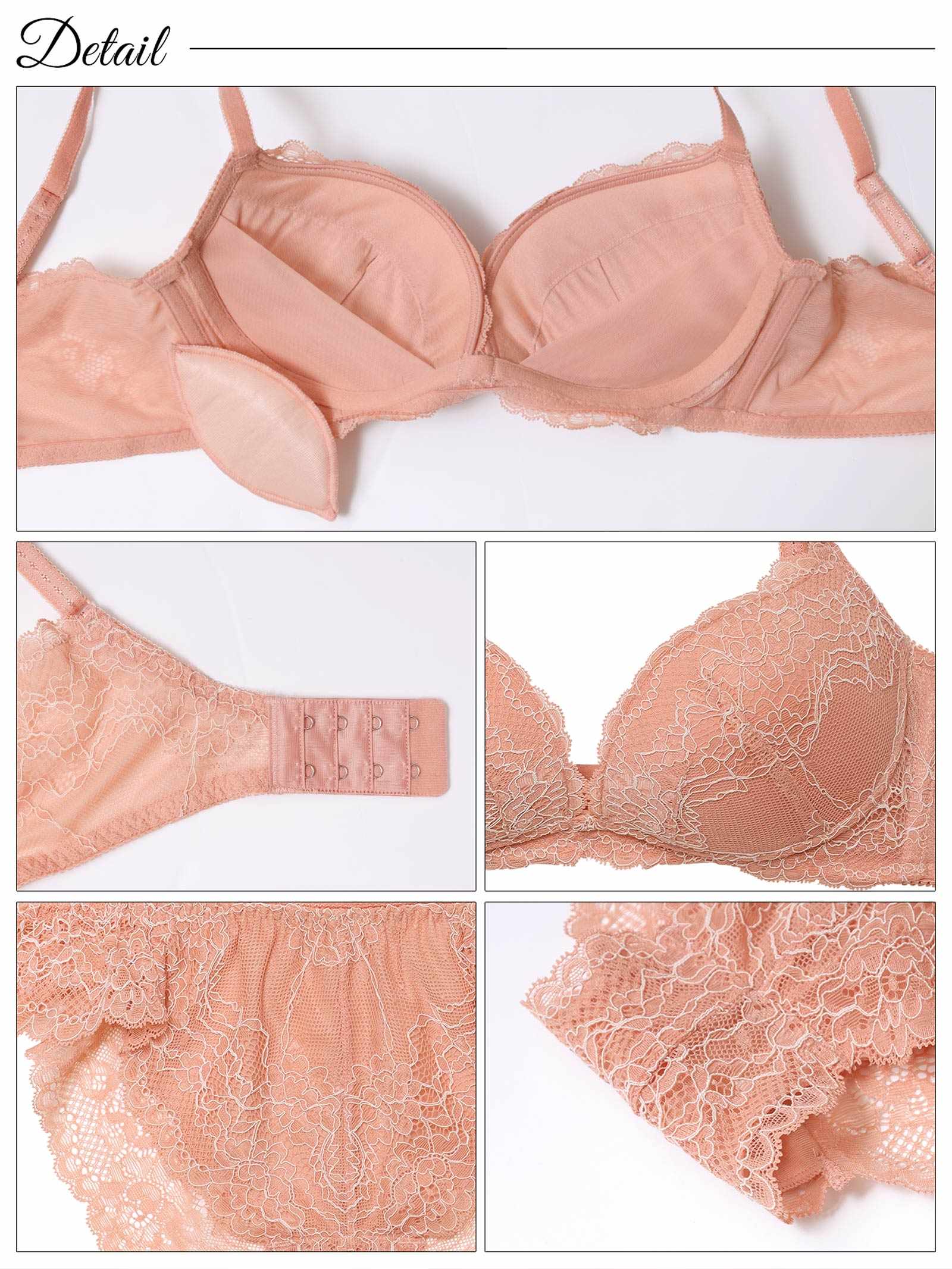 3/24新作!【ノンワイヤー】ヘブンリーフィットレースブラジャー&バック透けフルバックショーツ