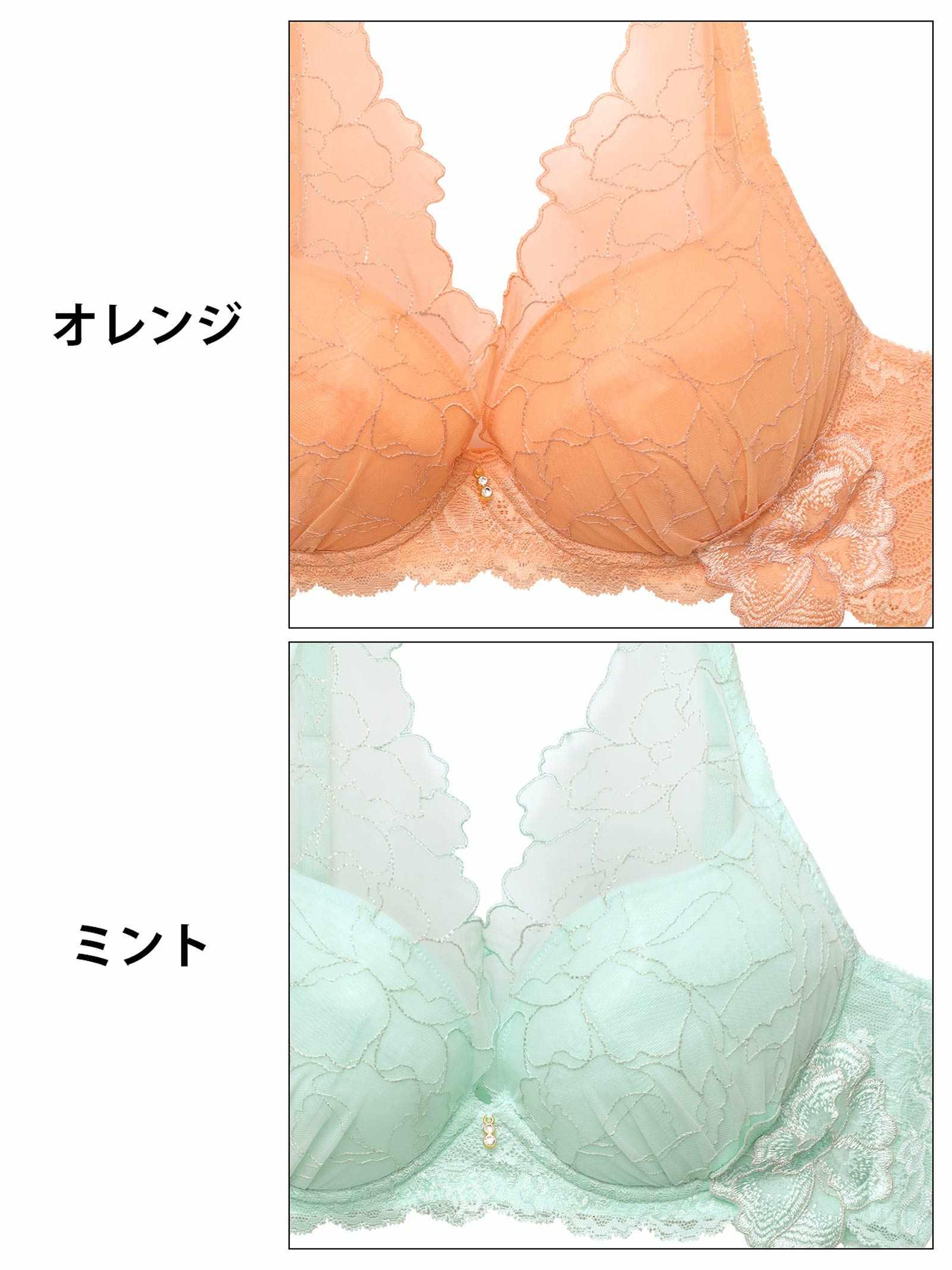 ラグジュアリーシャルムレース育乳脇高ブラジャー&バック透けTバックショーツ - 【公式】247Lingerie