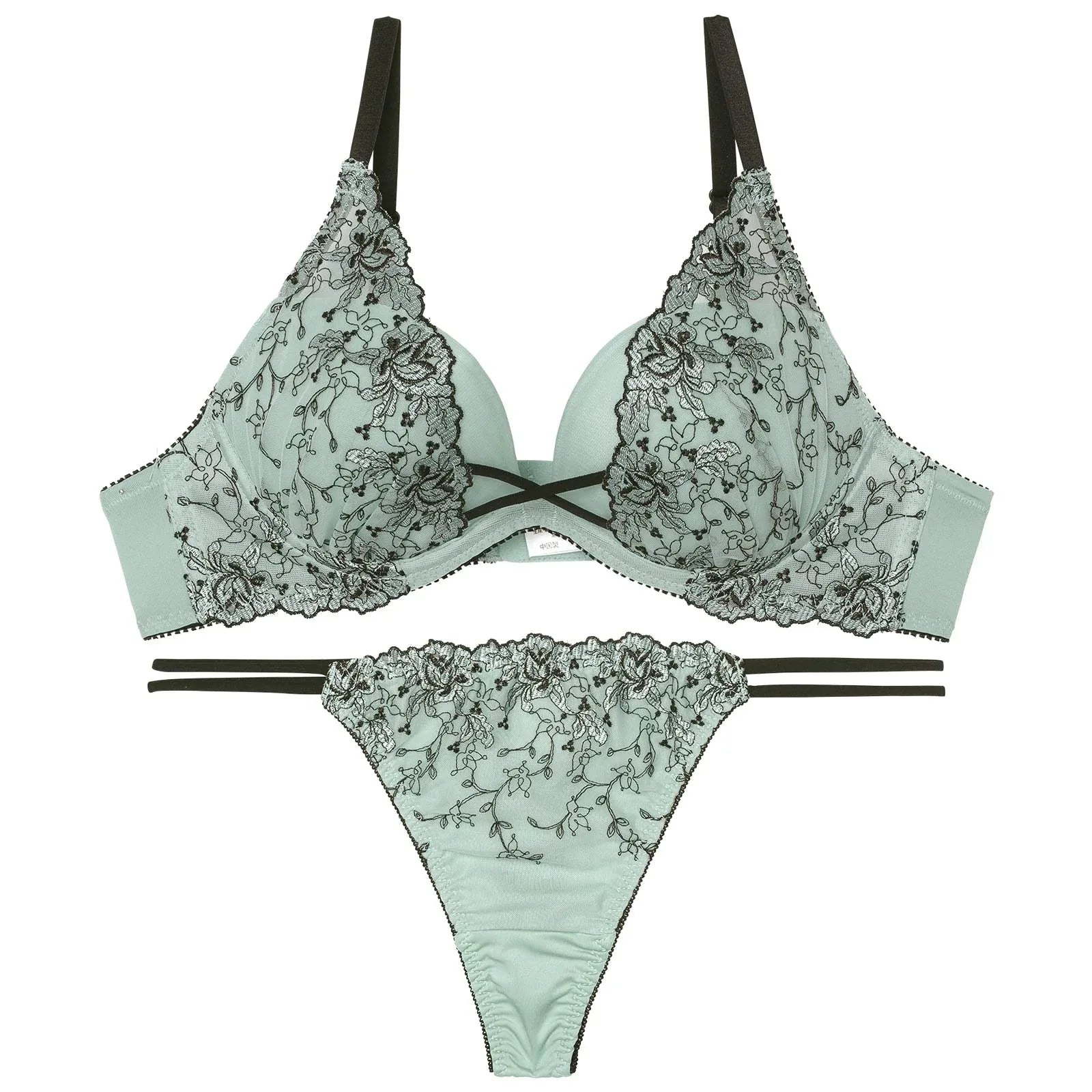 ラグジュアリークロスフラワーブラジャー&Tバックショーツ - 【公式】247Lingerie