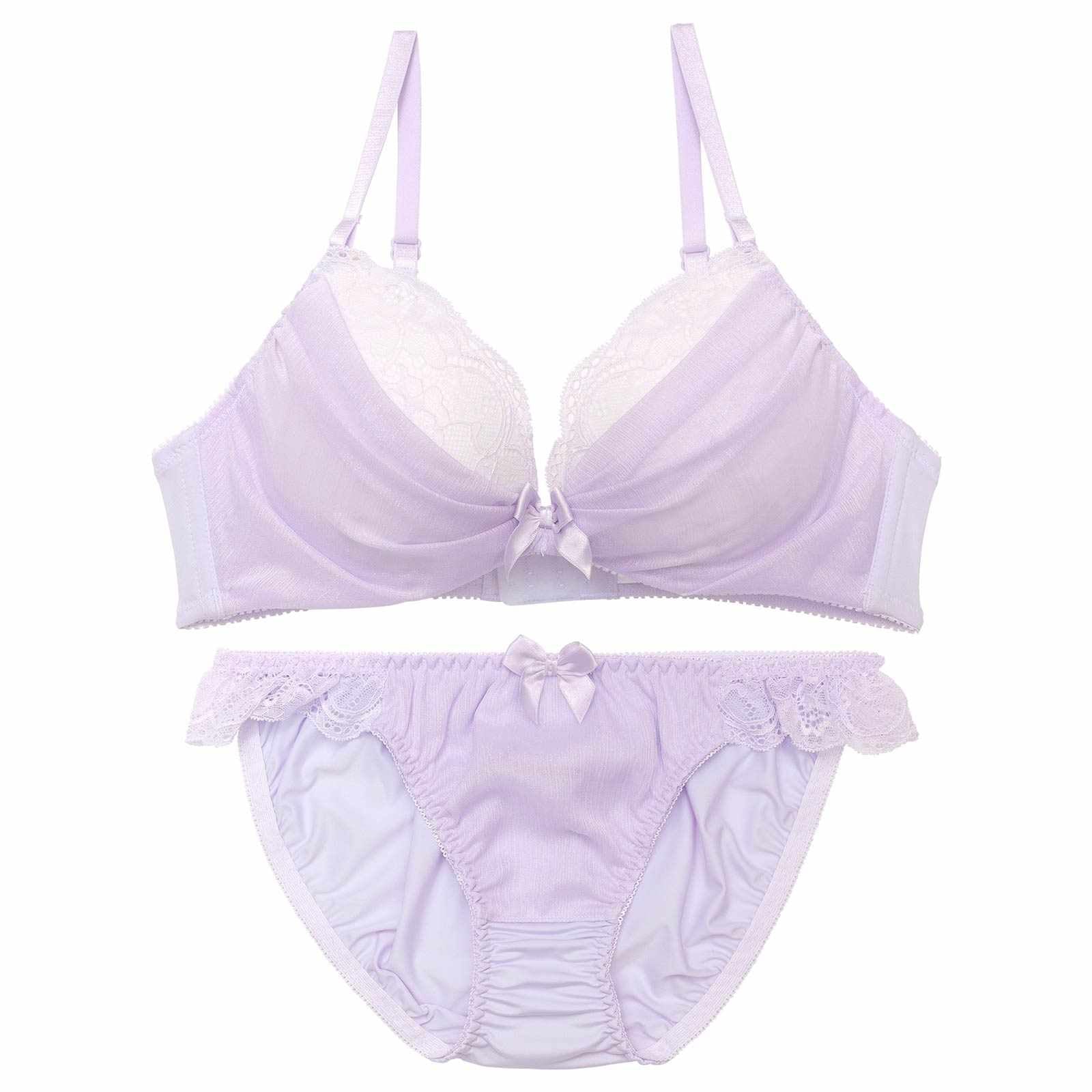 スパークルラメシフォンブラジャー&フルバックショーツ