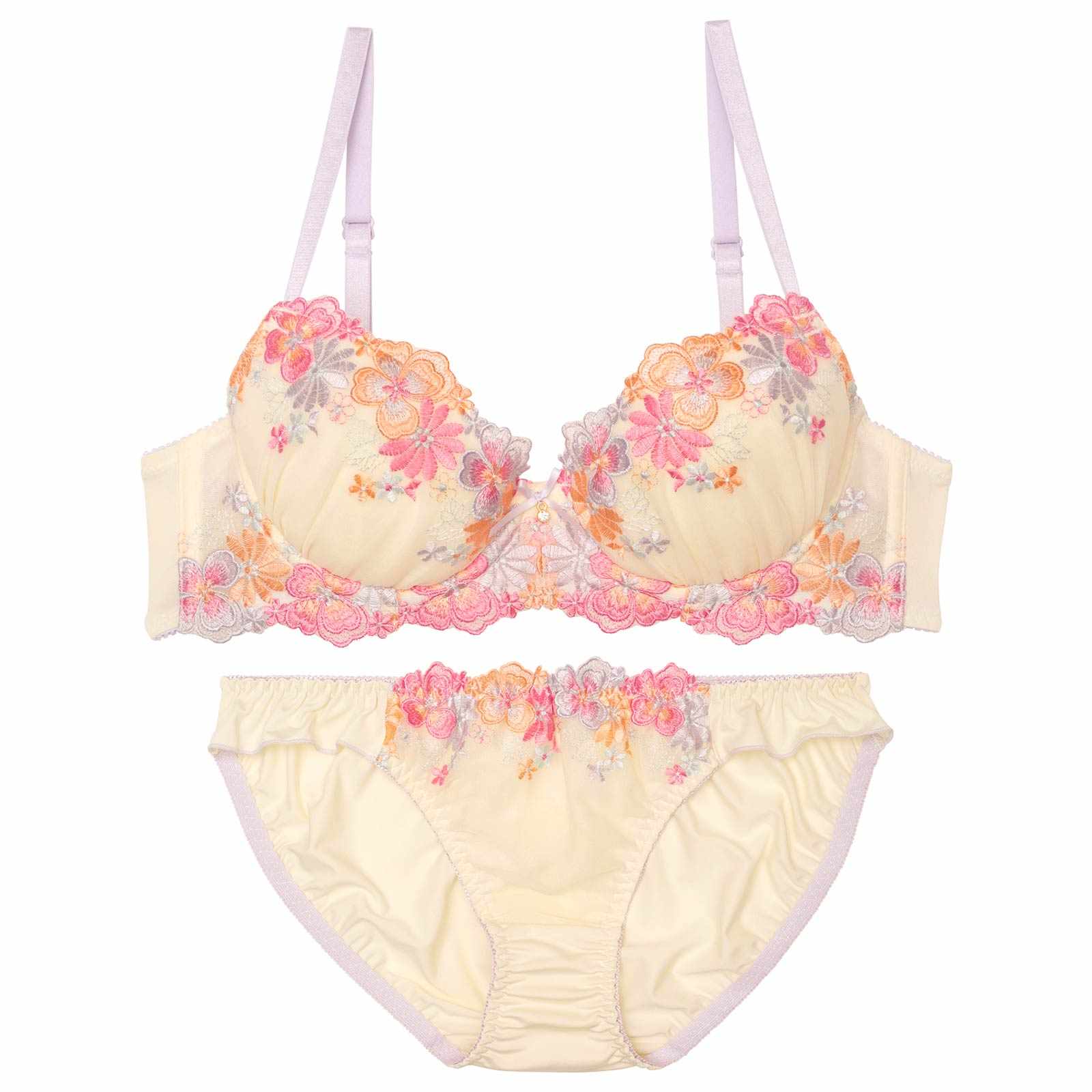 トロピカルスウィートフラワーブラジャー&フルバックショーツ
