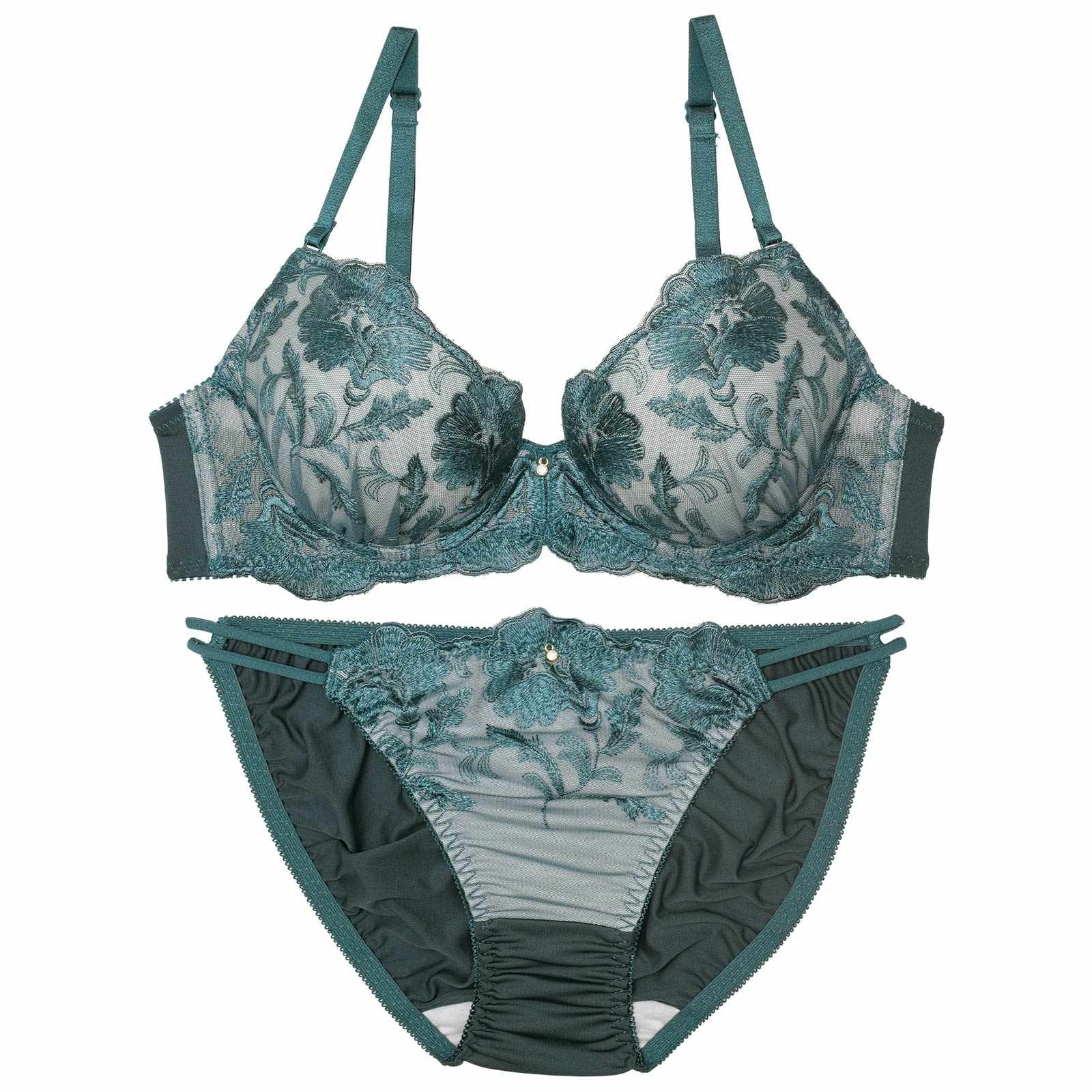 ディープフラワーグレイスブラジャー&フルバックショーツ