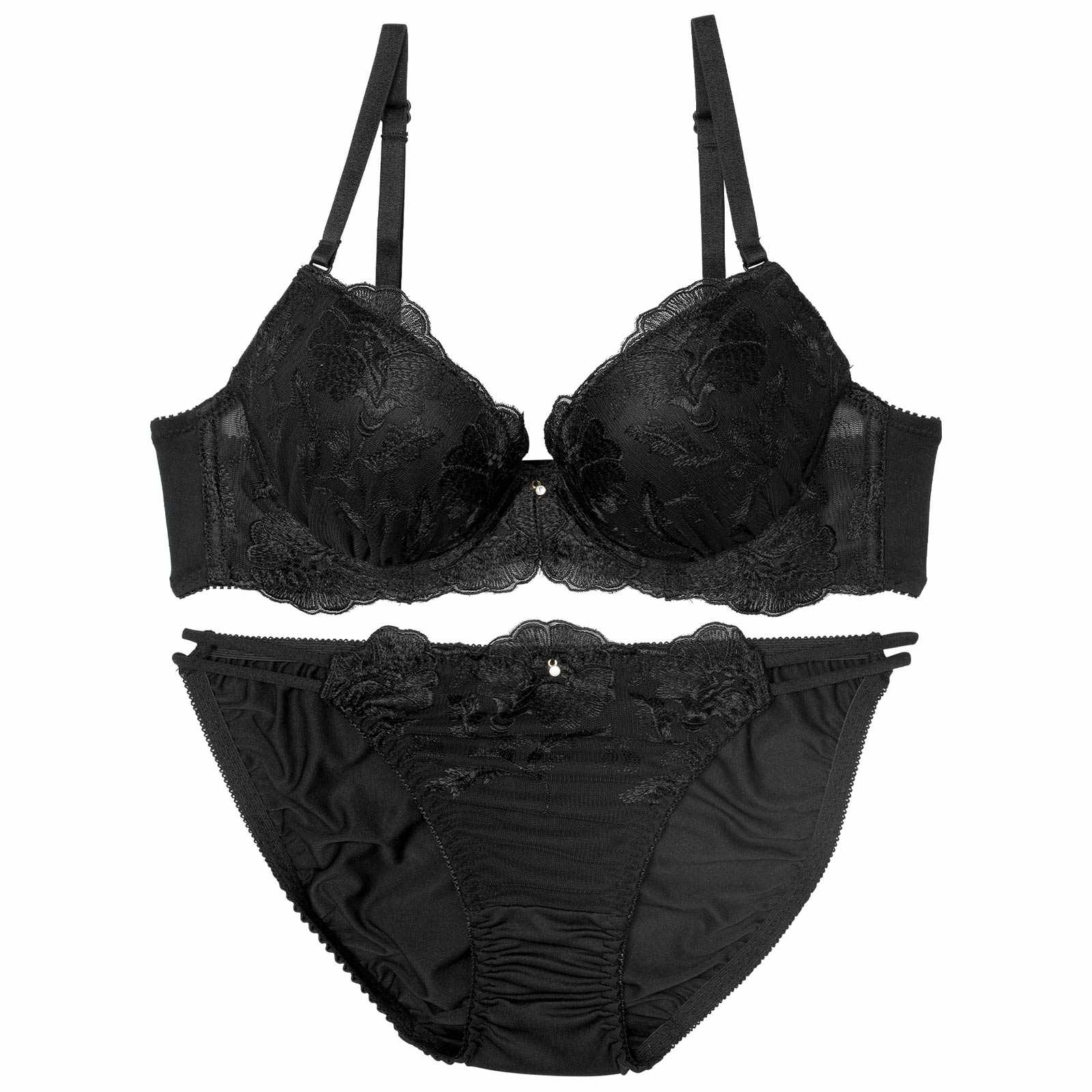 ディープフラワーグレイスブラジャー&フルバックショーツ