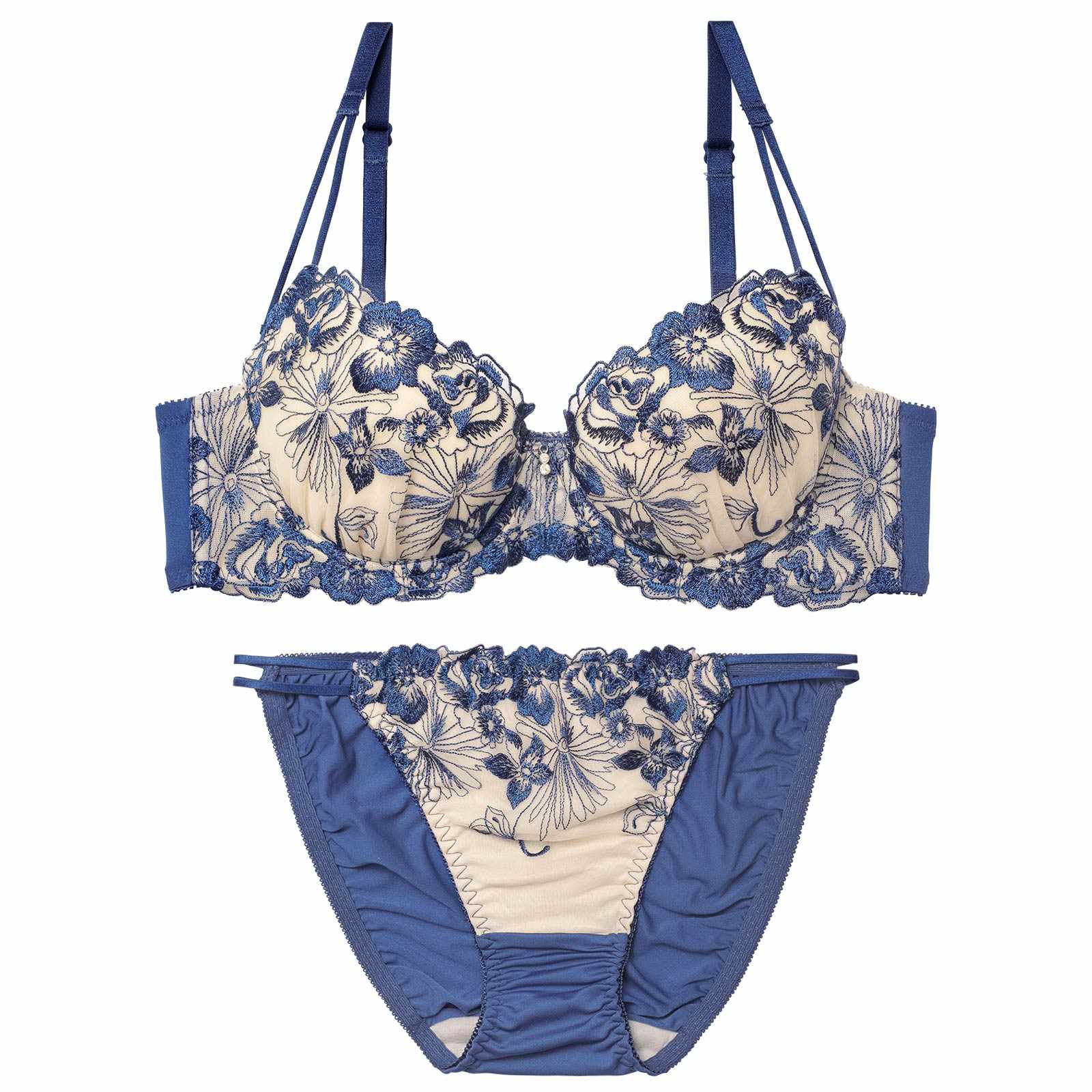 12/17新作!ラグジュアリーレーシィブロッサムブラジャー&フルバックショーツ