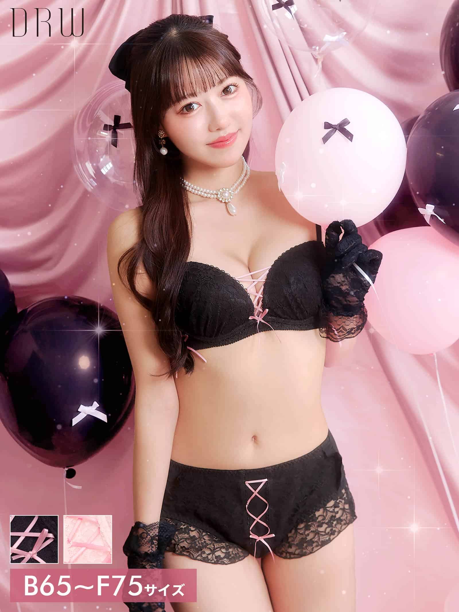 6/17新作!キューティレースアップブラジャー&フルバックショーツ