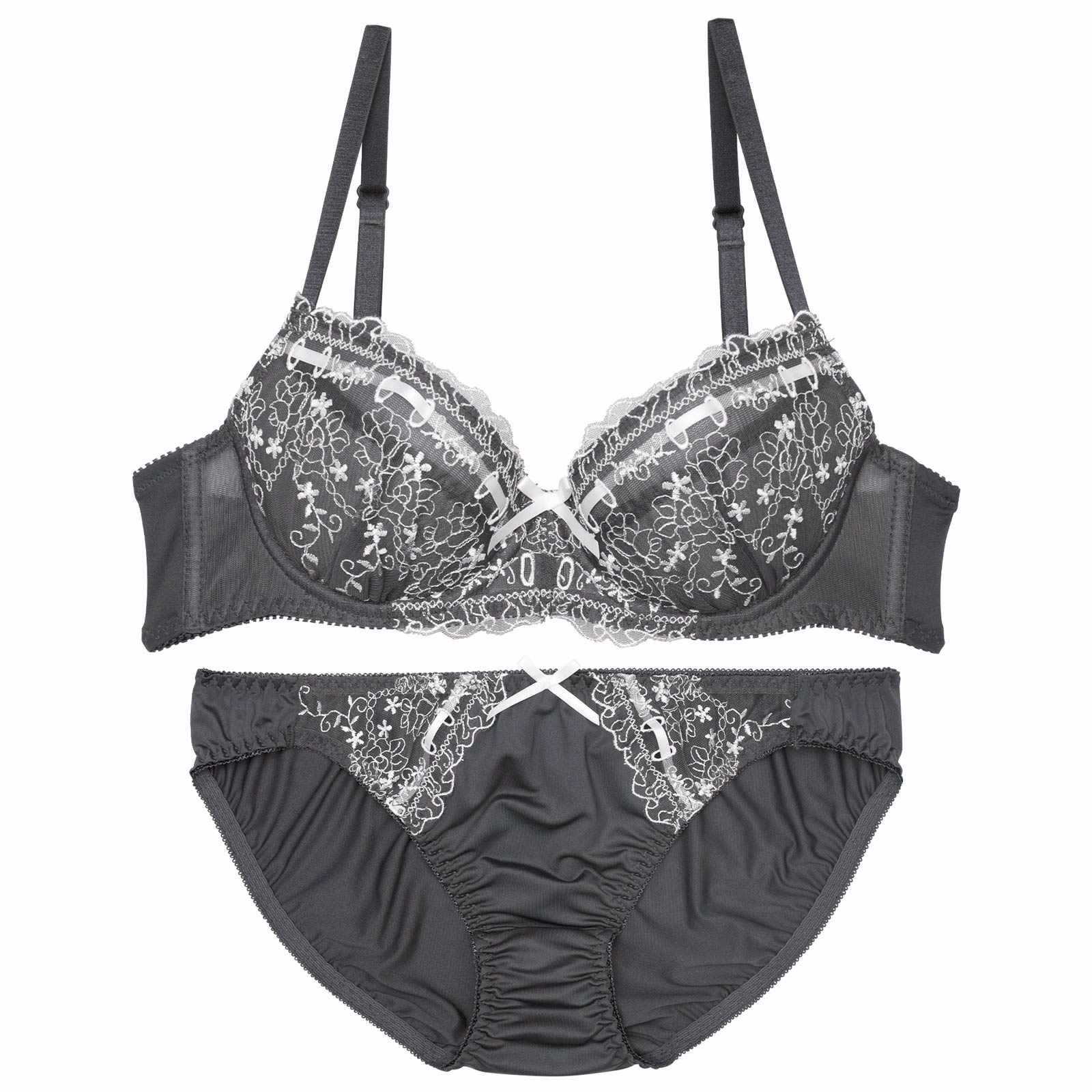 ガーリーリボンブルームブラジャー&フルバックショーツ