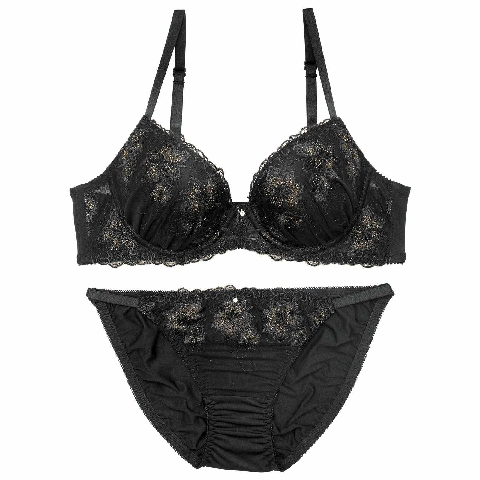 グロッシーブロッサムエンブロイダリーブラジャー&フルバックショーツ