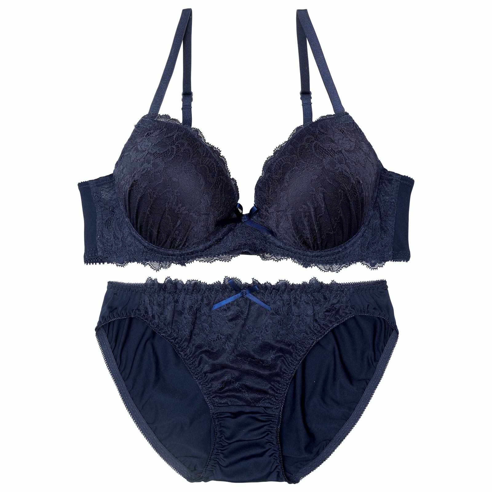 ワンカラーディープレーシィブラジャー&フルバックショーツ